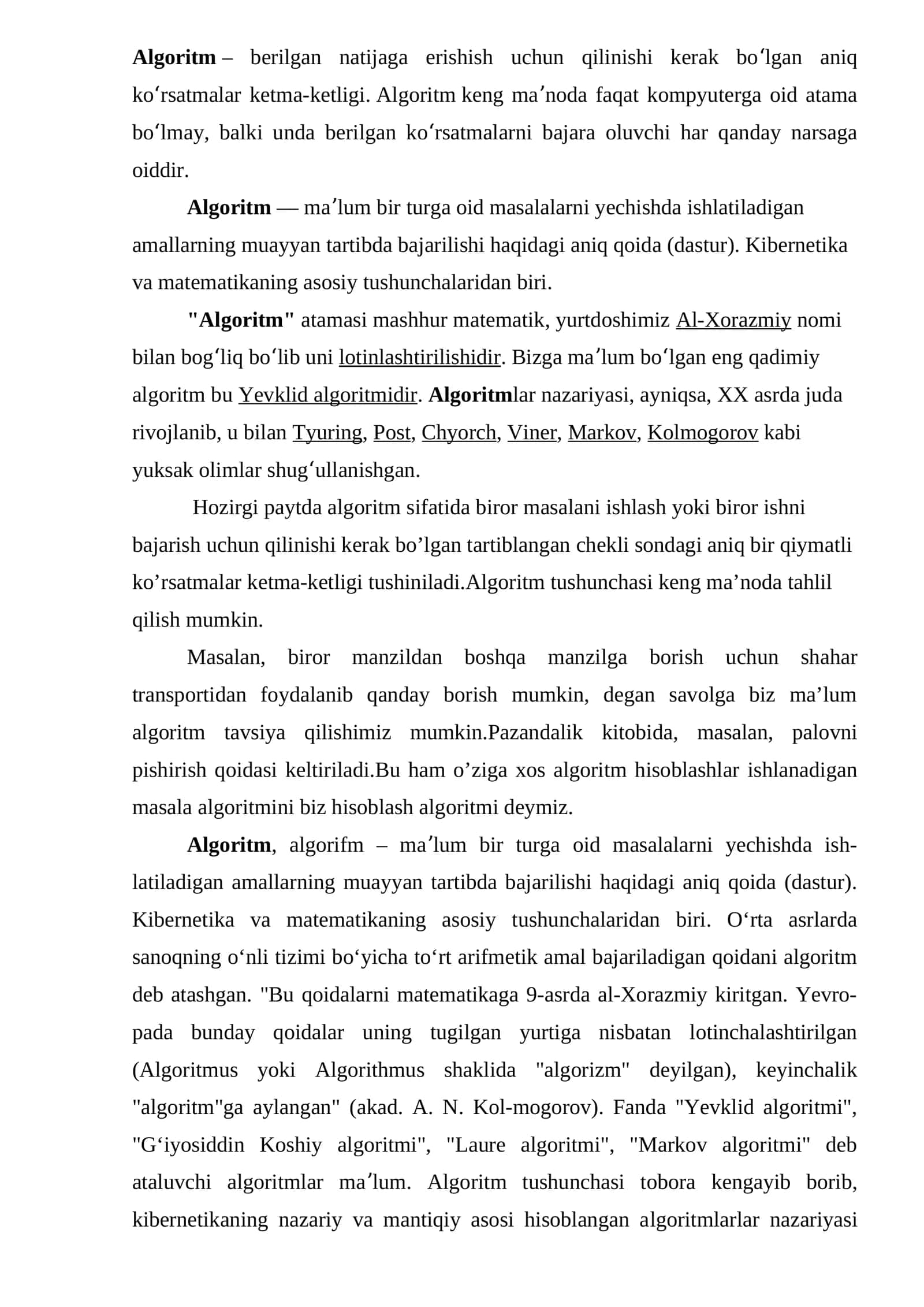 Algoritmlash va dasturlash asoslari 2
