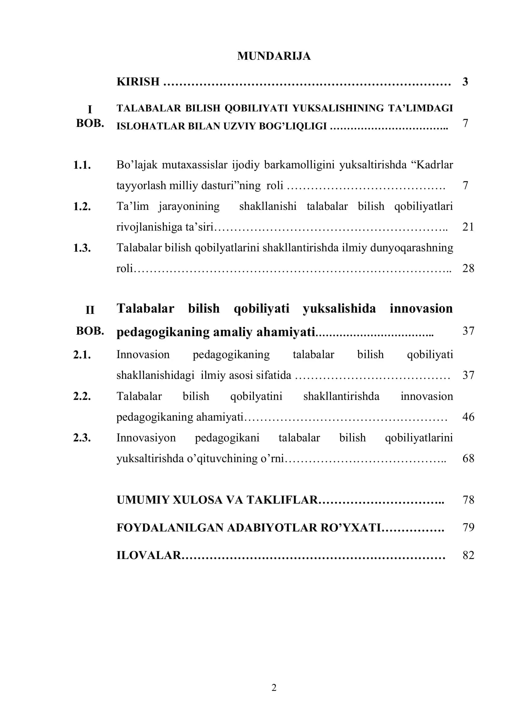 O’ZBEKISTON RESPUBLIKASI XALQ TA’LIMI VAZIRLIGI ABDULLA QODIRIY NOMLI DAVLAT PEDAGOGIKA INSTITUTI PEDAGOGIKA-PSIXOLOGIYA FAKULTETIINING PEDAGOGIKA VA PSIXOLOGIYA KAFEDRASI “Himoya qilishga ruxsat beraman” 2
