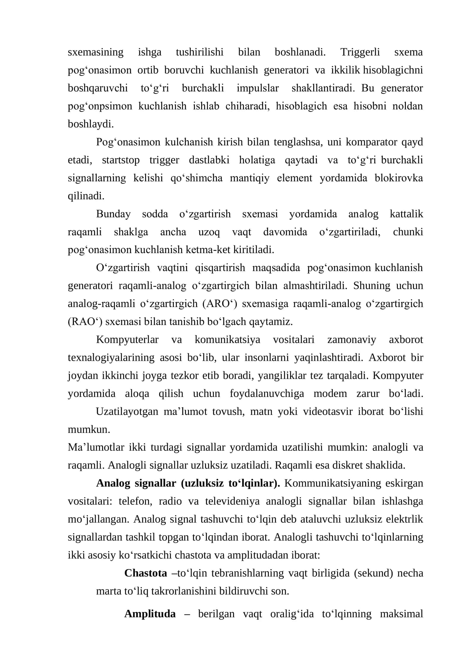 RAQAMLI-ANALOG VA ANALOG-RAQAMLI  O’ZGARTIRGICHLAR 2