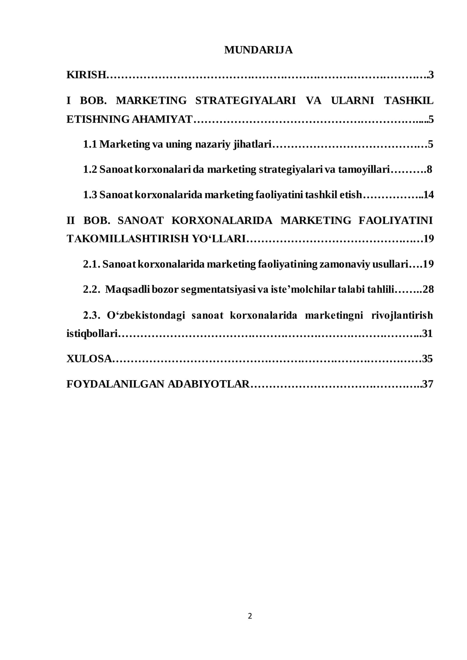 MARKETING STRATEGIYALARI VA ULARNI TASHKIL ETISHNING AHAMIYAT 2