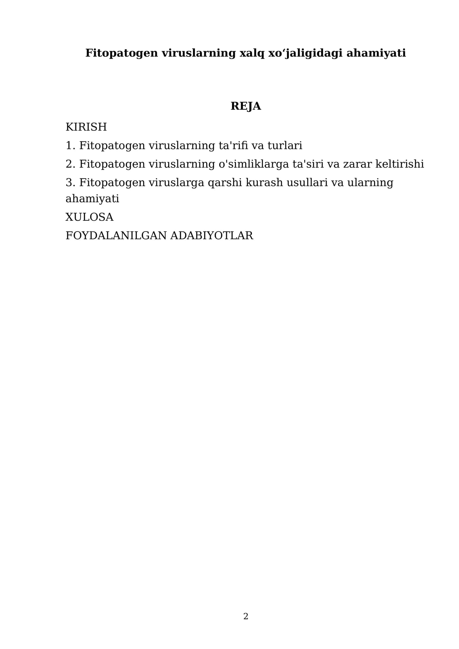 Fitopatogen viruslarning xalq xoʻjaligidagi ahamiyati 2