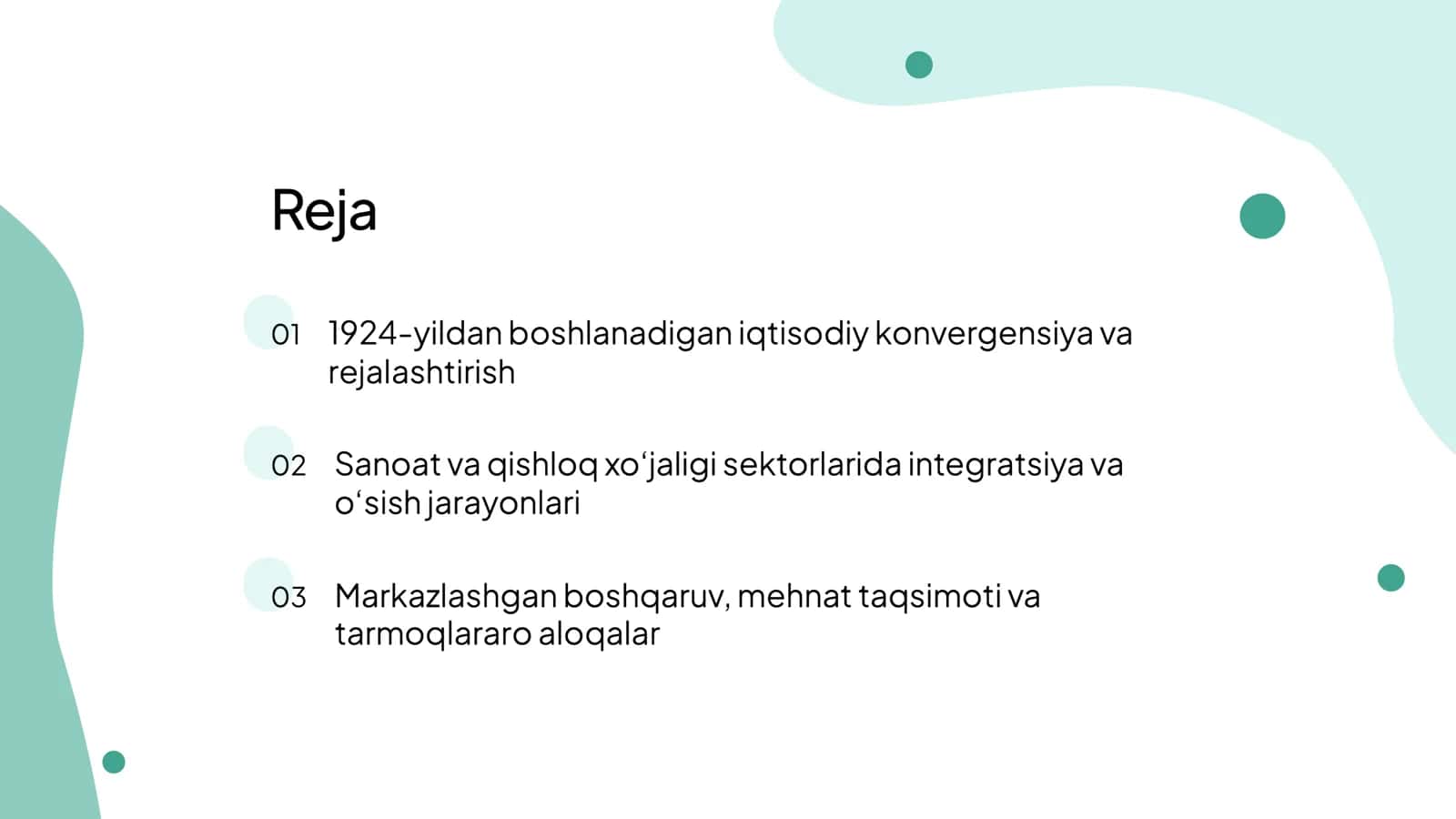 Iqtisodiy konvergensiya va rejalashtirish 2