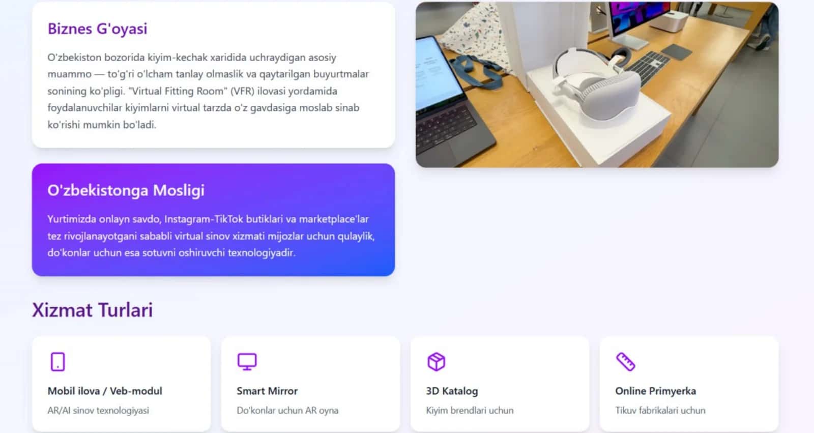 3D Virtual kiyim sinab kórish loyiha tóliq 2