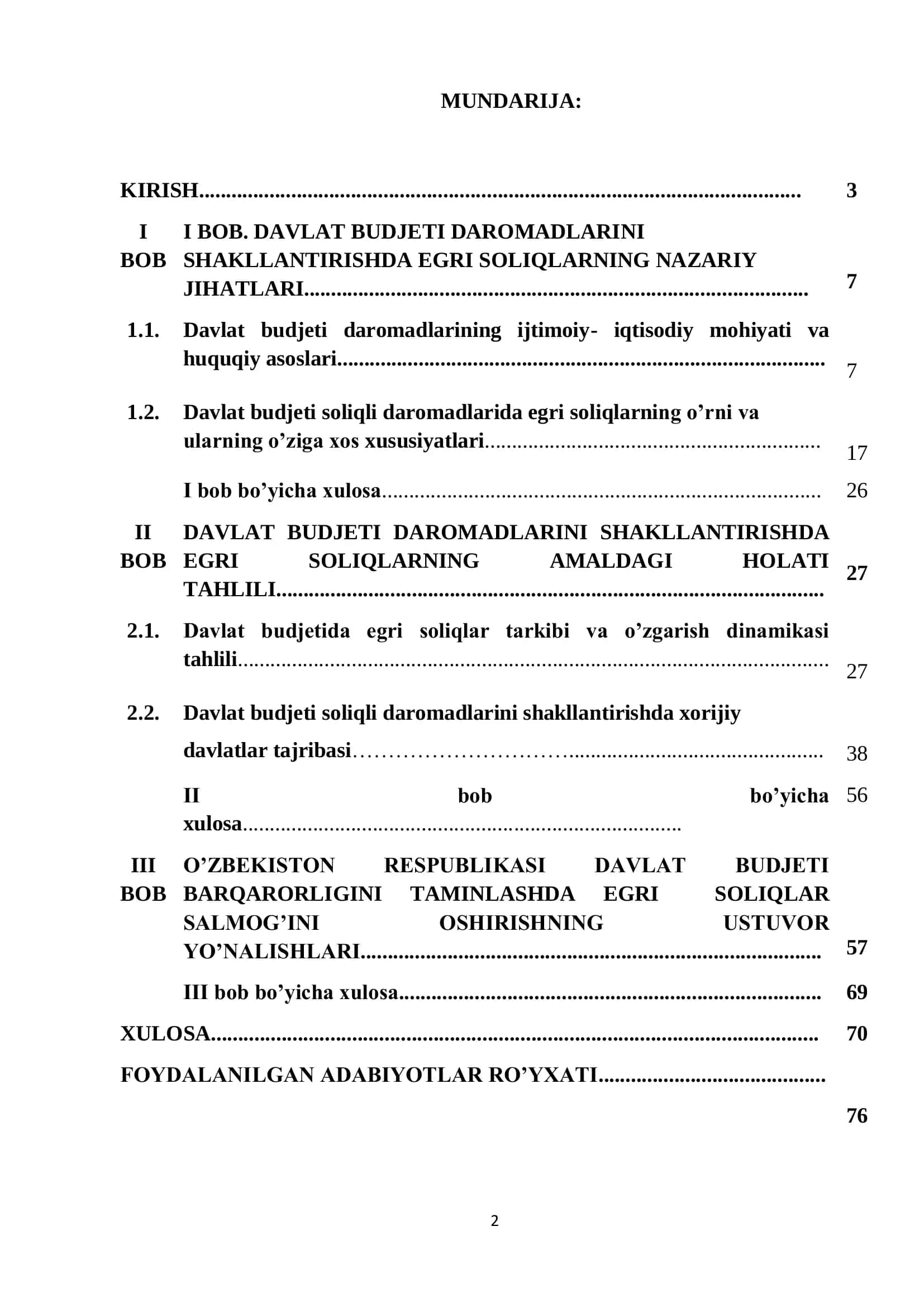 Davlat Budjeti Daromadlarida Egri Soliqlarni O'rni Va Ularni Undirish Mexanizmlarini Takomillashtirish Masalalari 2