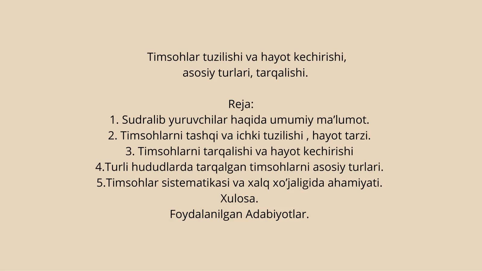 Sudralib yuruvchilar haqida umumiy ma’lumot Timsohlar tuzilishi 2
