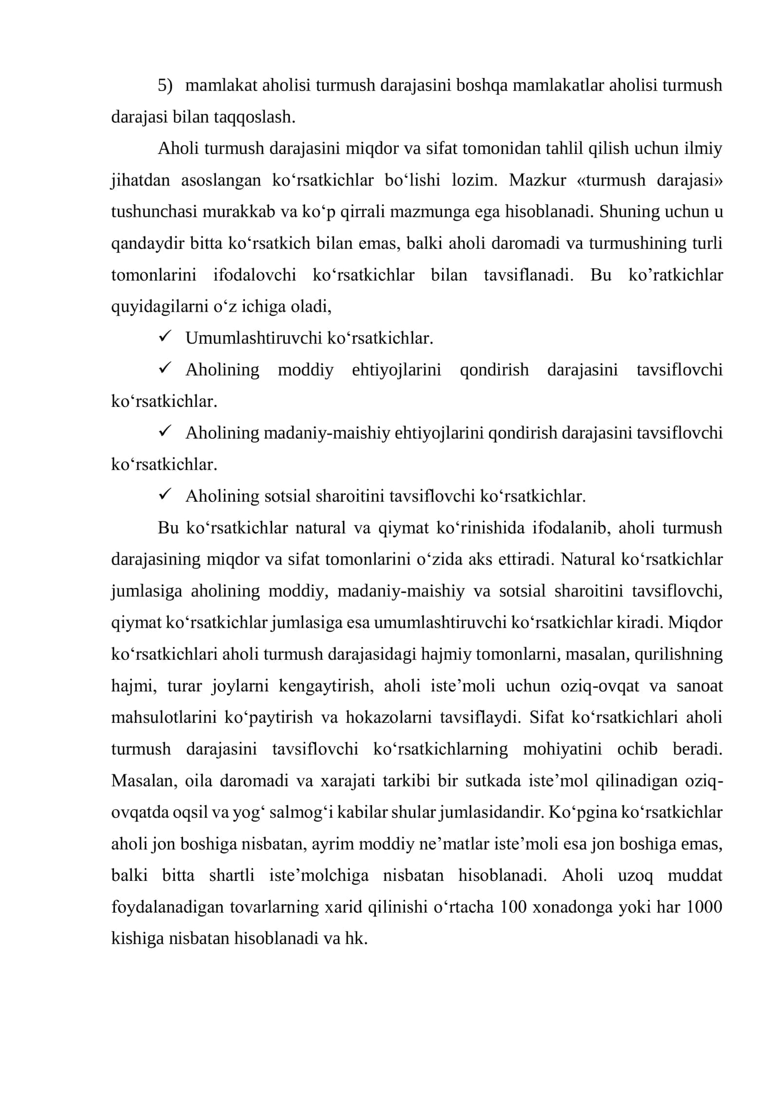 AHOLINING TURMUSH DARAJASI STATISTIKASI 2