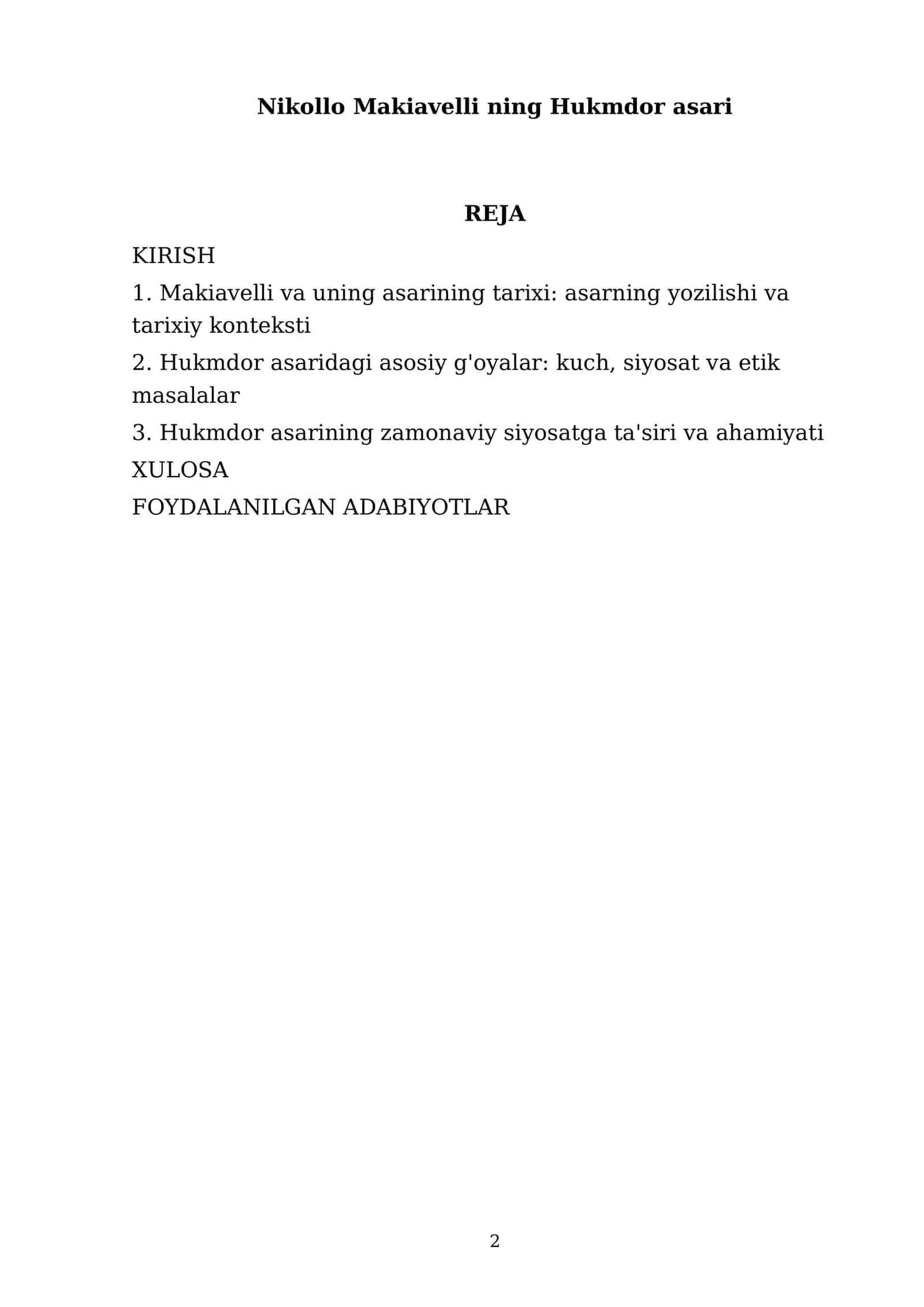 Nikollo Makiavelli ning Hukmdor asari 2