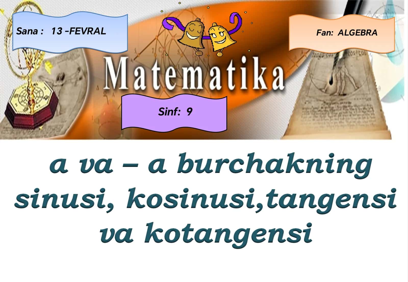 OCHIQ DARS ISHLANMASI matematika 9 sinif 2