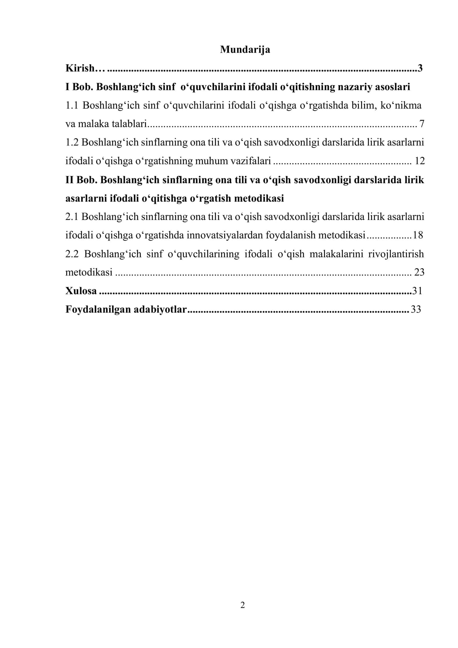 Boshlangʻich sinflarning ona tili va o‘qish savodxonligi darslarida lirik asarlarni ifodali o‘qitishga o‘rgatish 2
