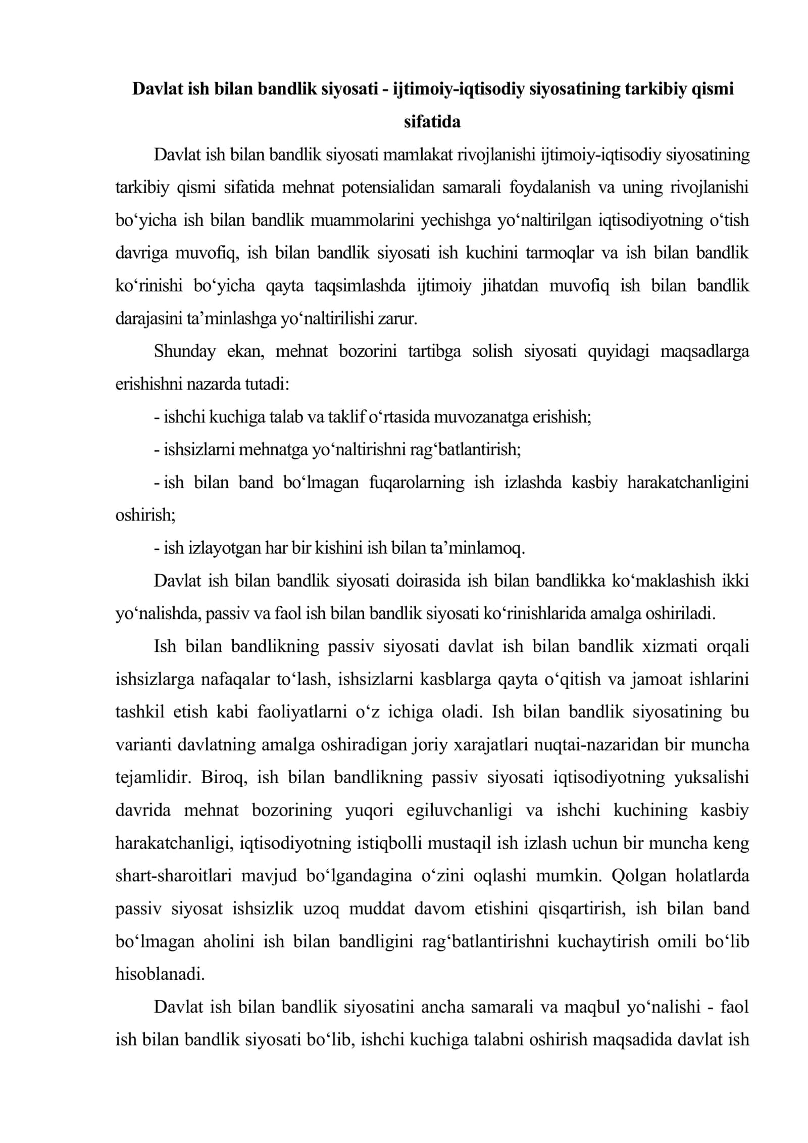 Davlat ish bilan bandlik xizmati faoliyatining asosiy yo‘nalishlari 2