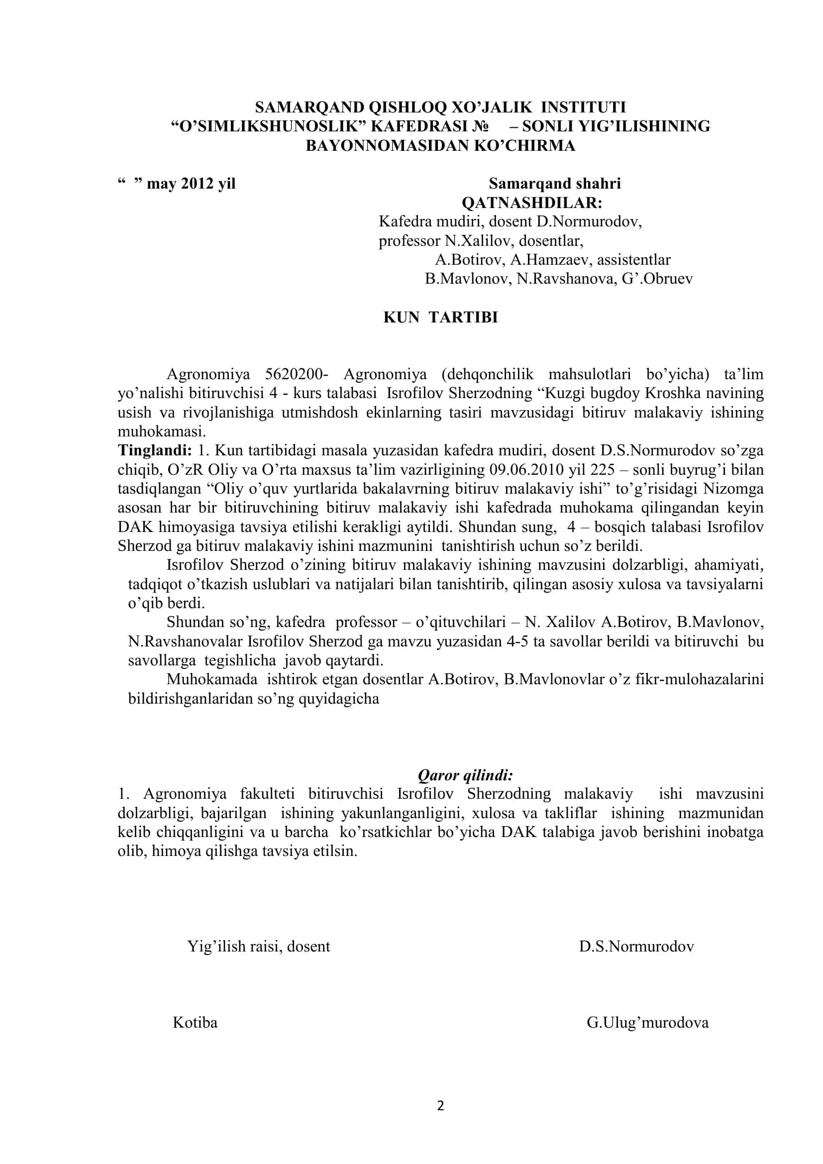 Kuzgi bugdoy Kroshka navining usish va rivojlanishiga otmishdosh ekinlarning ta'siri 2