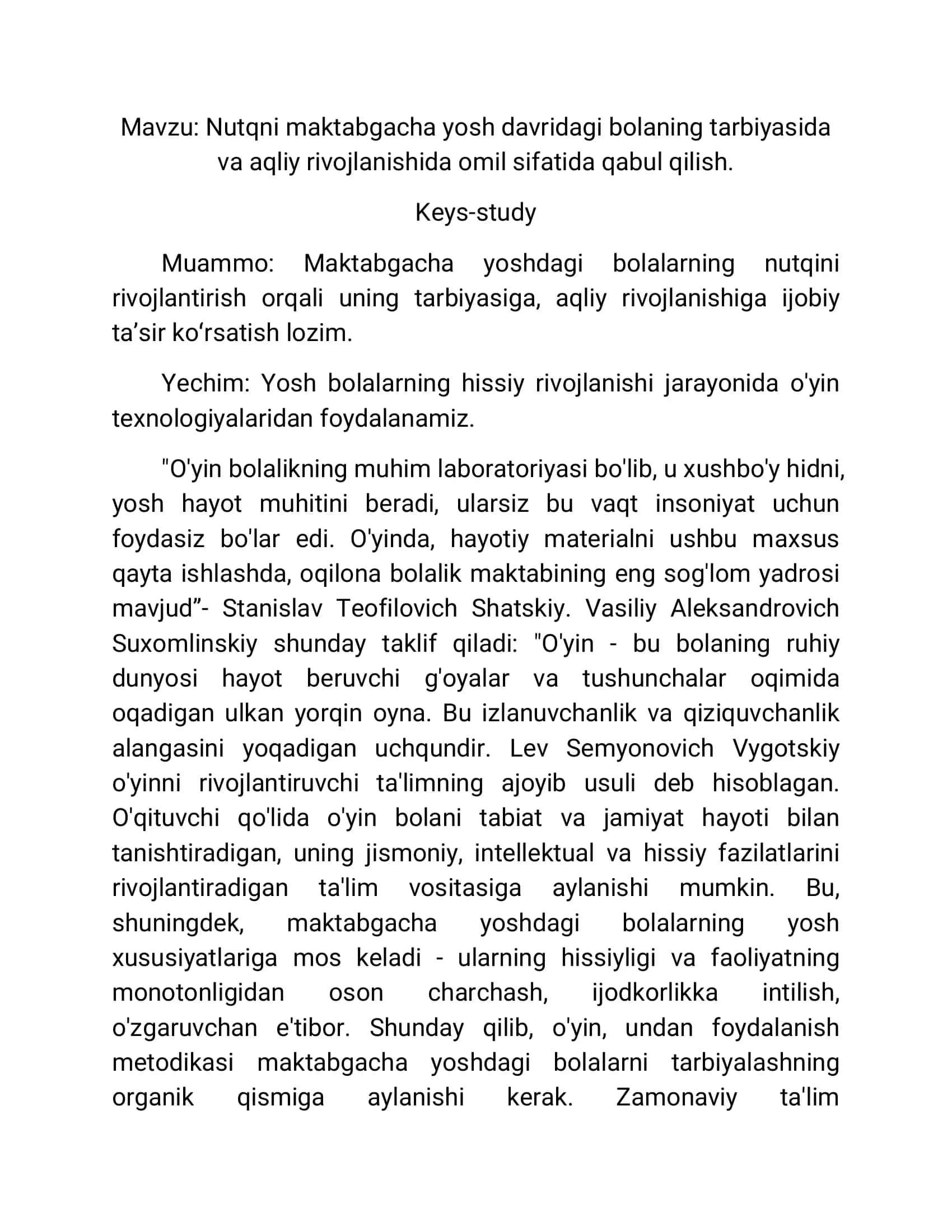 BOLALAR PSIXOLOGIYASI VA PSIXODIOGNOSTIKASI 2