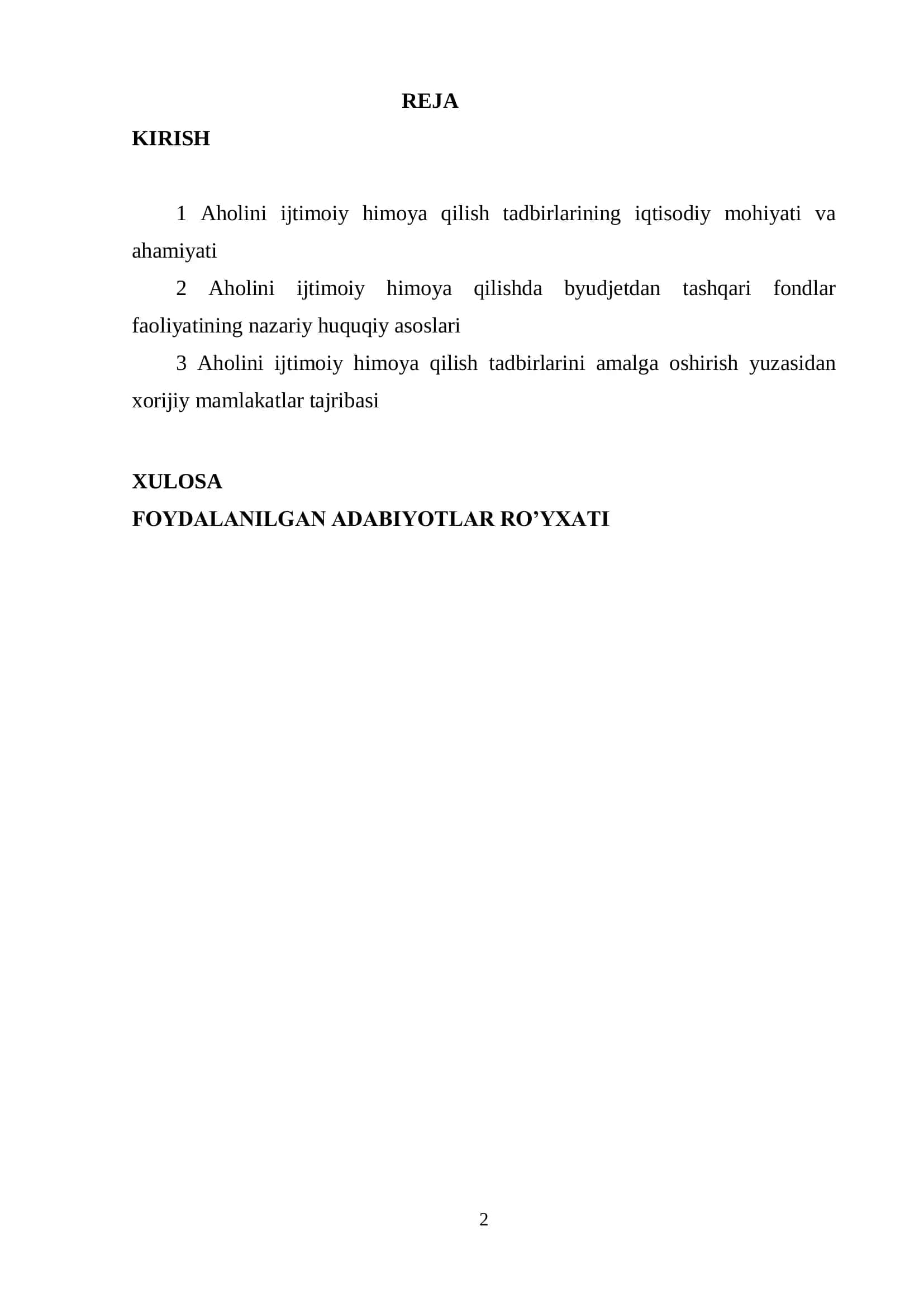 AHOLINI IJTIMOIY HIMOYALASH TADBIRLARINI AMALGA OSHIRISHDA BYUDJETDAN TASHQARI FONDLARNING AHAMIYATI 2