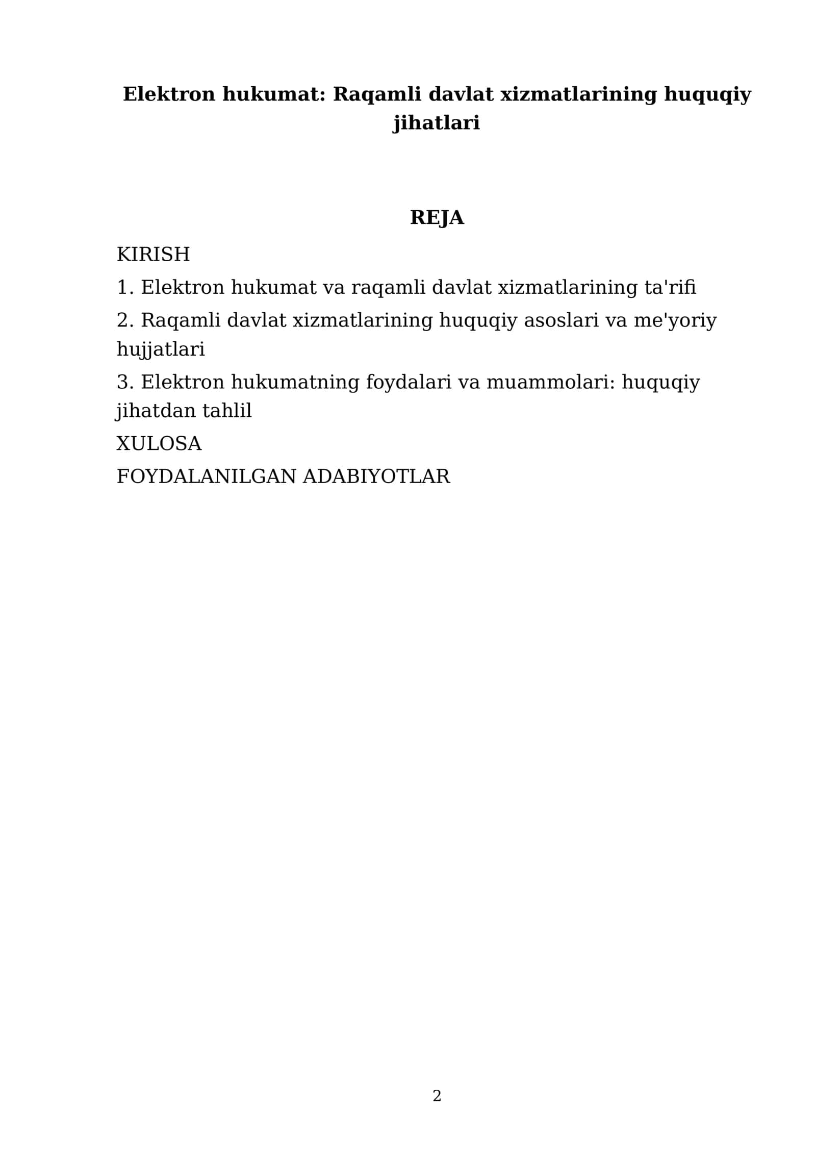 Elektron hukumat: Raqamli davlat xizmatlarining huquqiy jihatlari 2