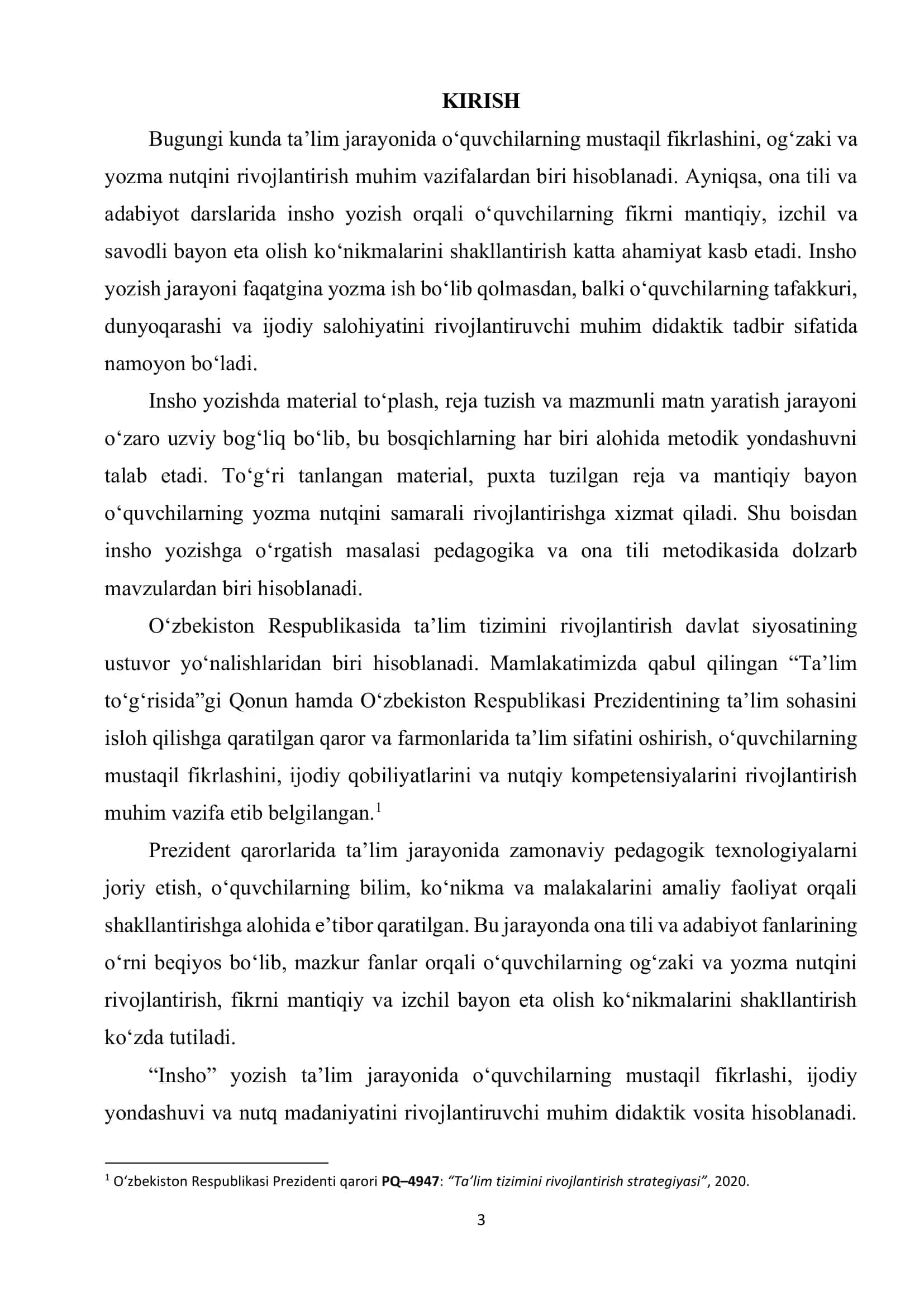 INSHOGA MATERIAL TO‘PLASH, REJA TUZISH VA YOZISH – MUHIM DIDAKTIK TADBIR SIFATIDA 2