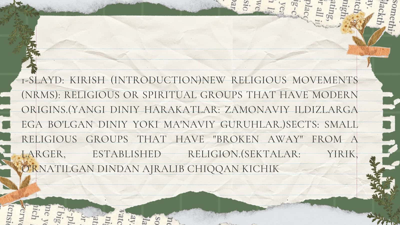 NEW RELIGIOUS MOVEMENTS (NRMS) 2