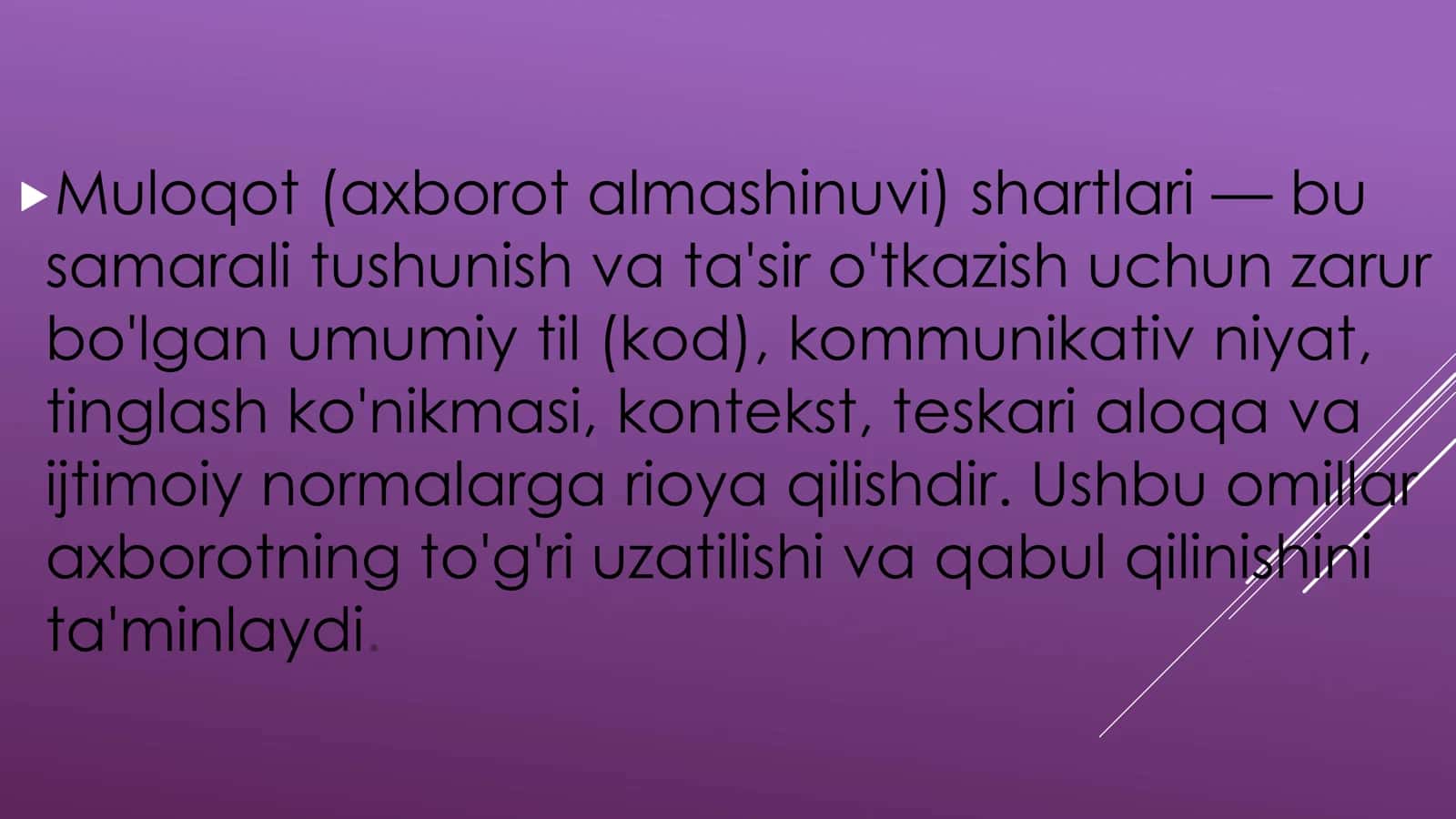 Muloqot ayirboshlash shartlari 2
