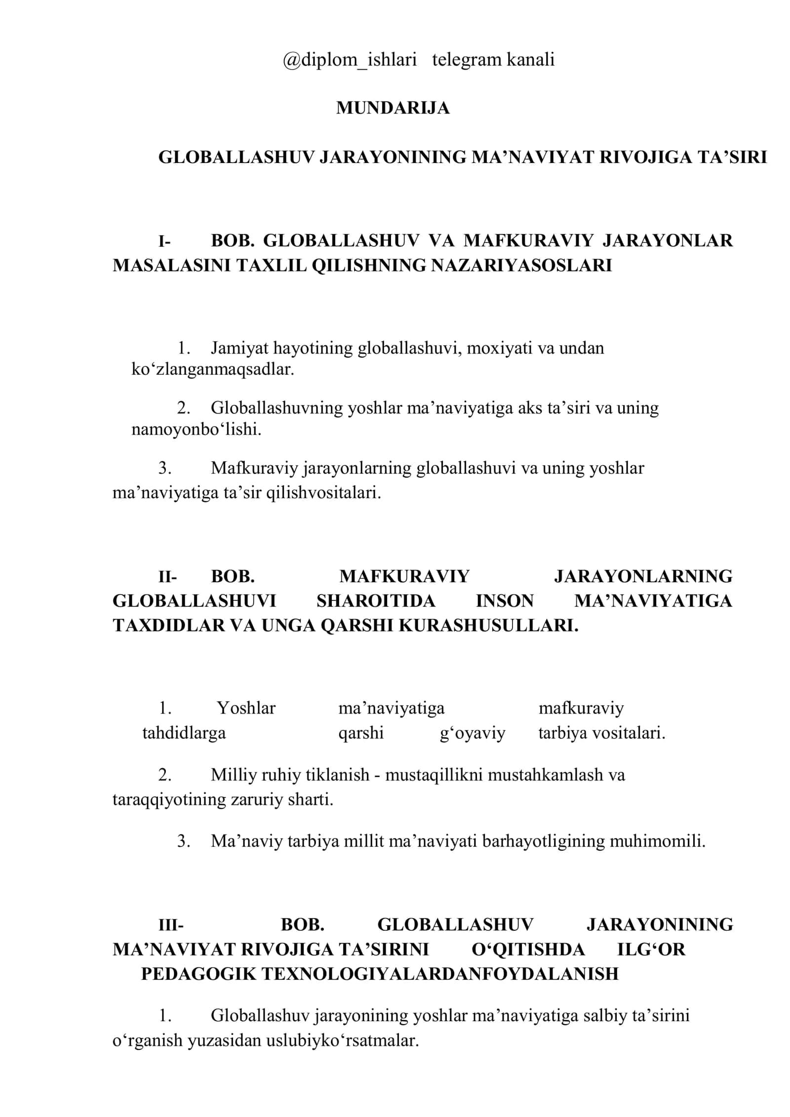 GLOBALLASHUV JARAYONLARINING INSONIYAT MA'NAVIYATIGA TA'SIRI 2