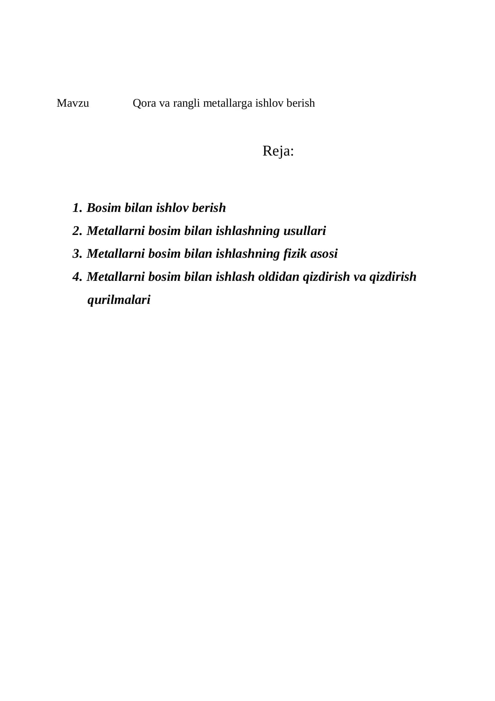 Qora va rangli metallarga ishlov berish 2