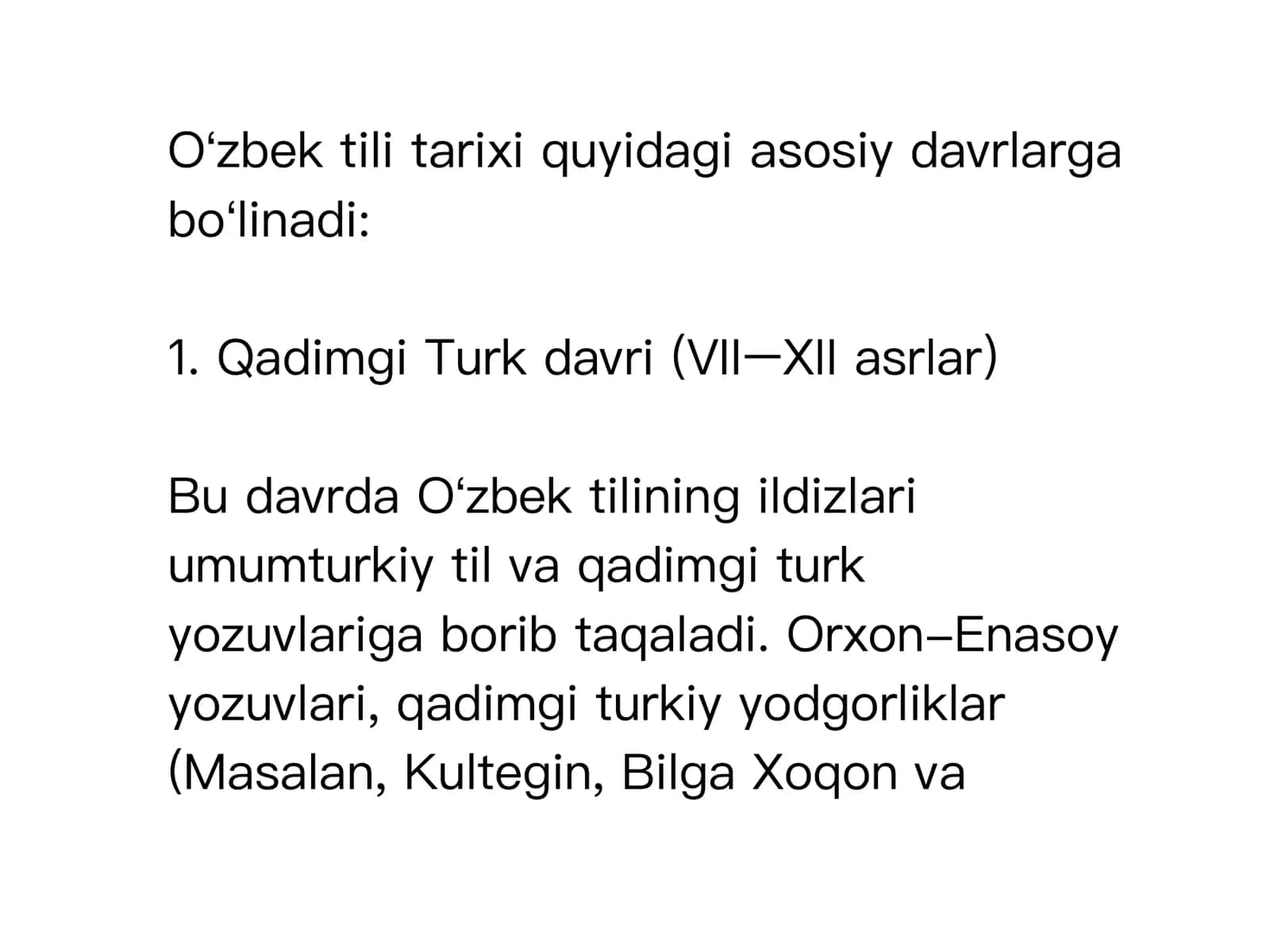Oʻzbek tilining taraqqiyot bosqichlari 2
