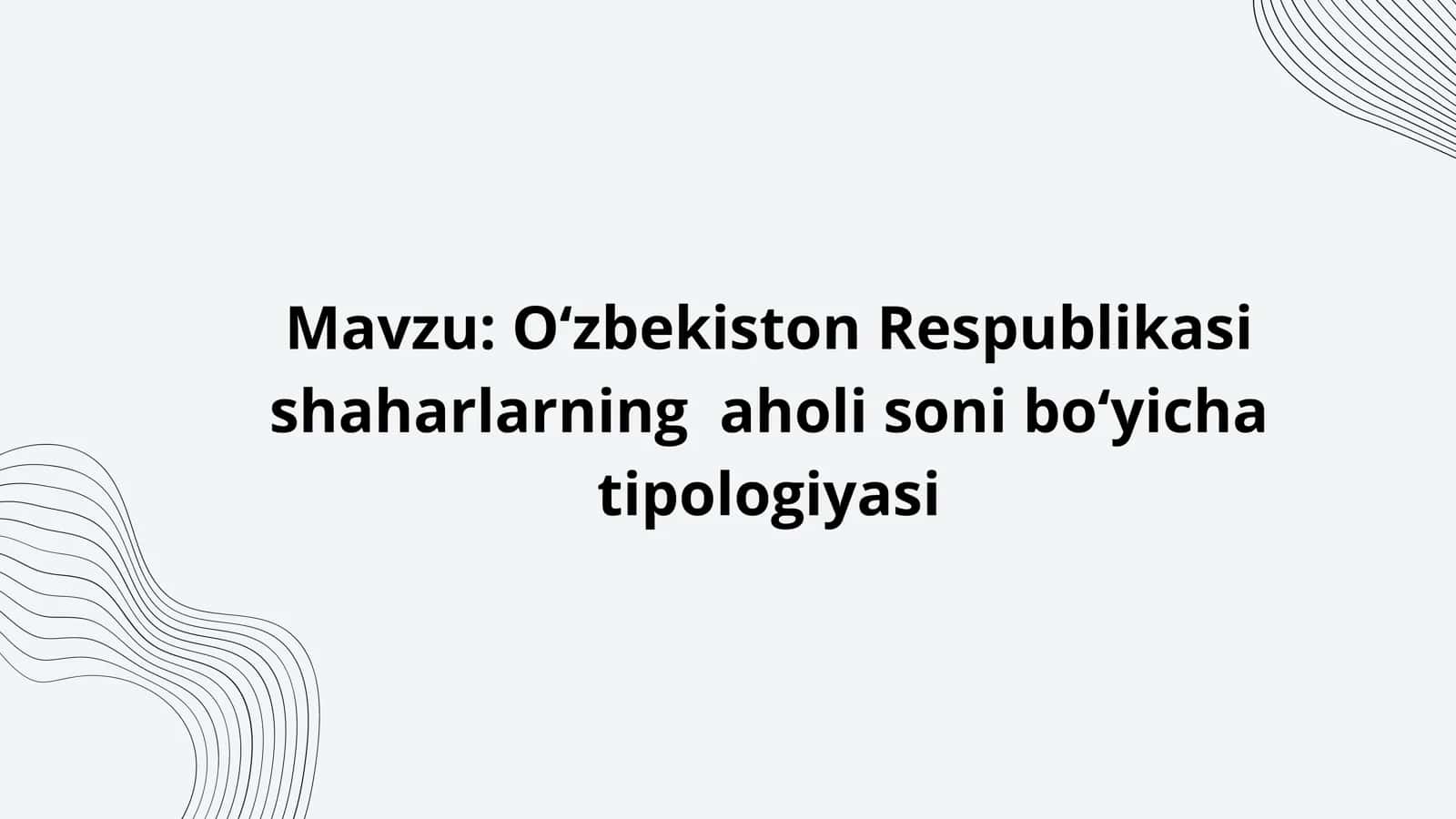 Shaharlar va qishloqlar geografiyasi 2