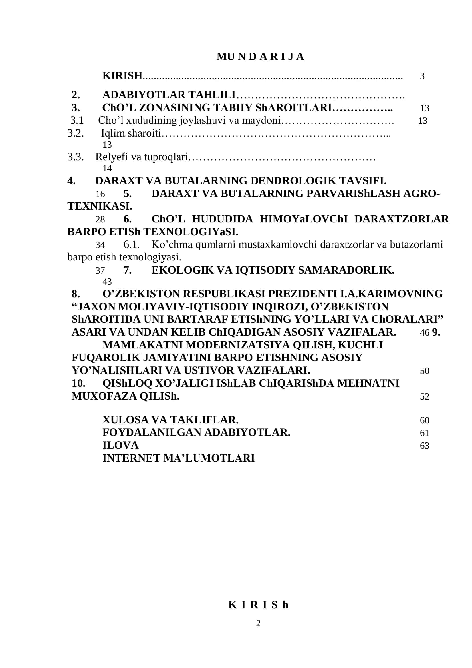 O'zbekiston Respublikasi cho’l sharoitida foydalaniladigan daraxt va butalar 2