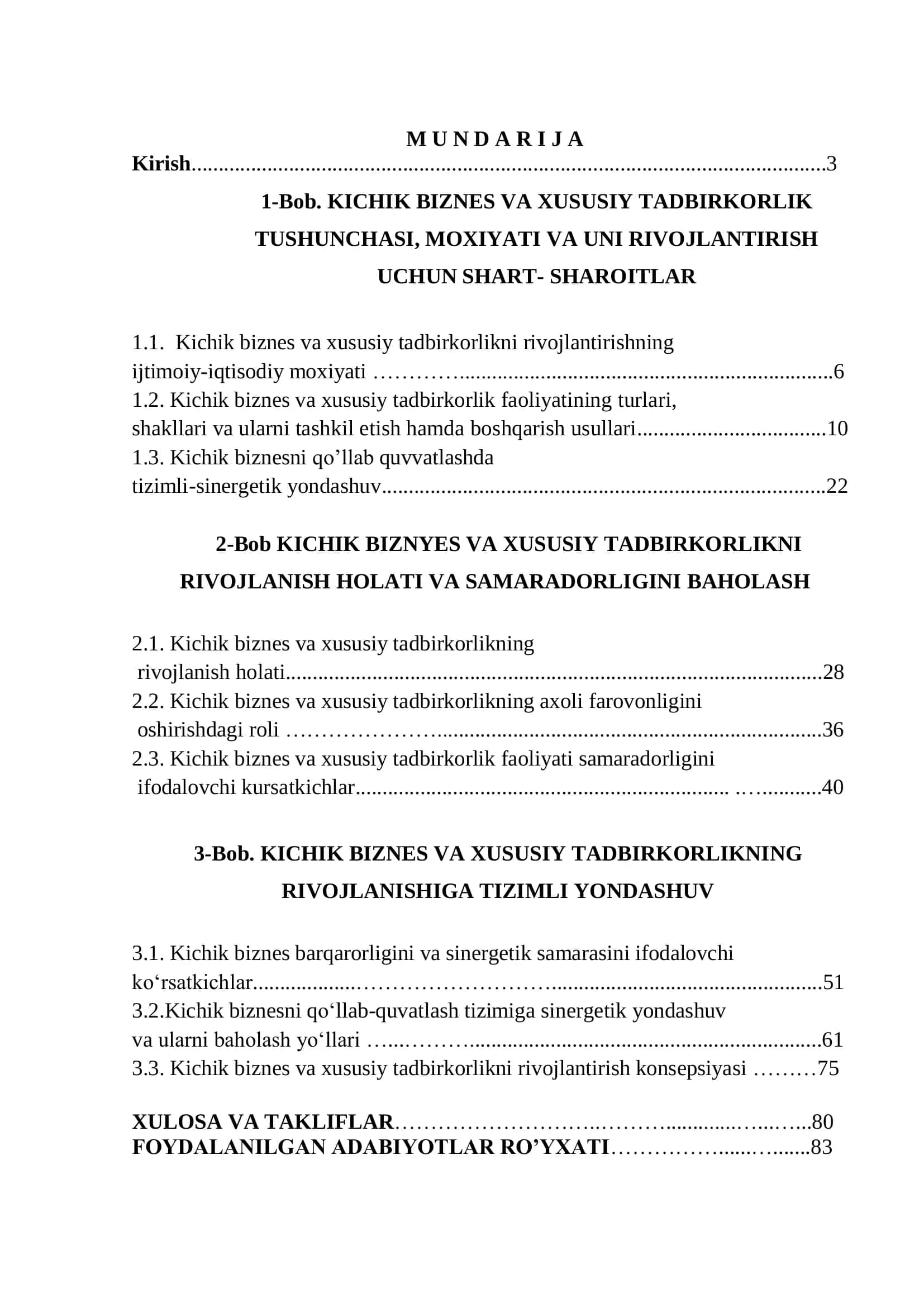 Kichik bisnesning rivojlanish imkoniyatlariga tizimli yondashuv 2