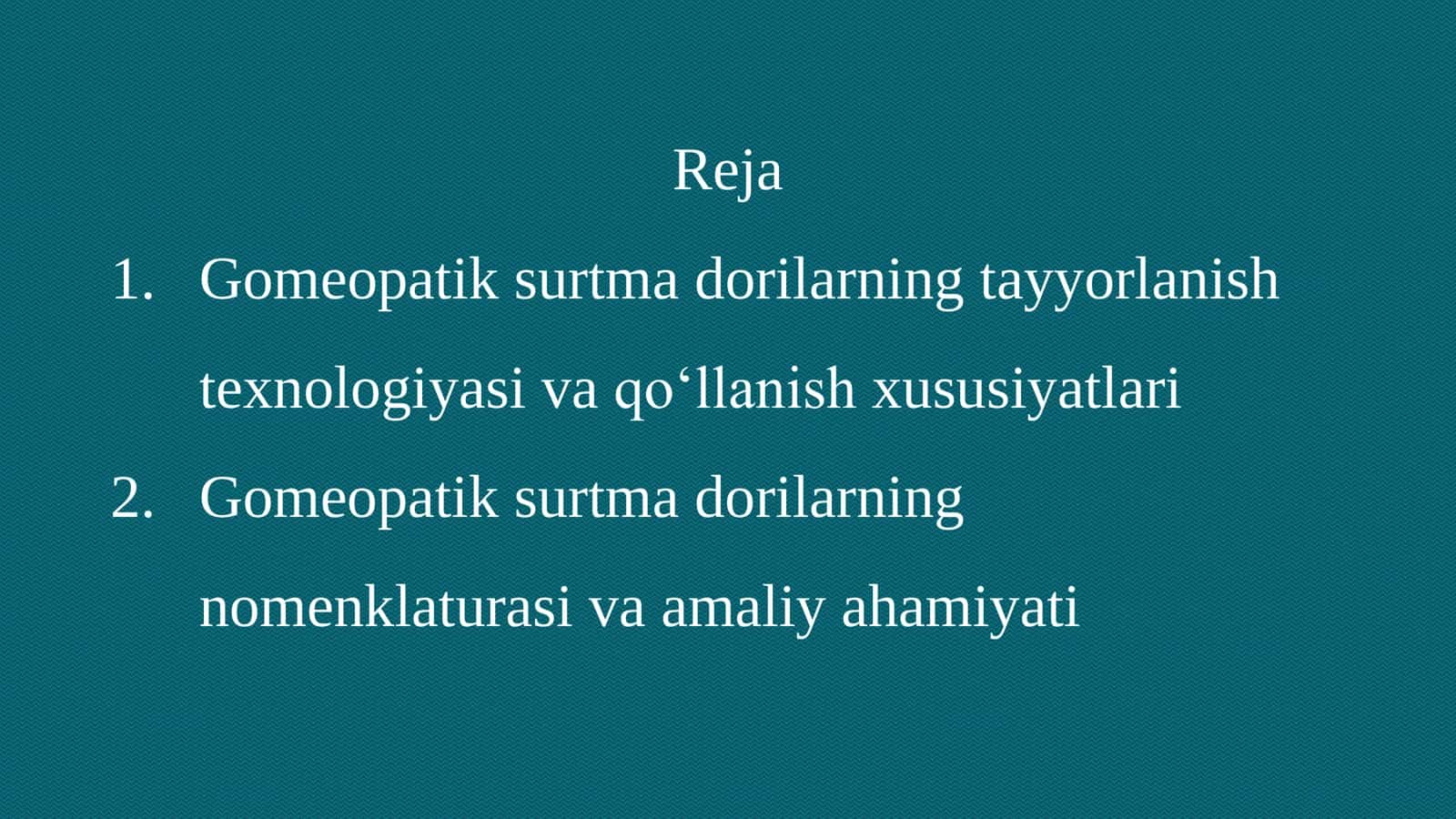 GOMEOPATIK SURTMA DORILARNI TAYYORLANISHI, ISHLATILISHI VA NOMENKLATURASI 2