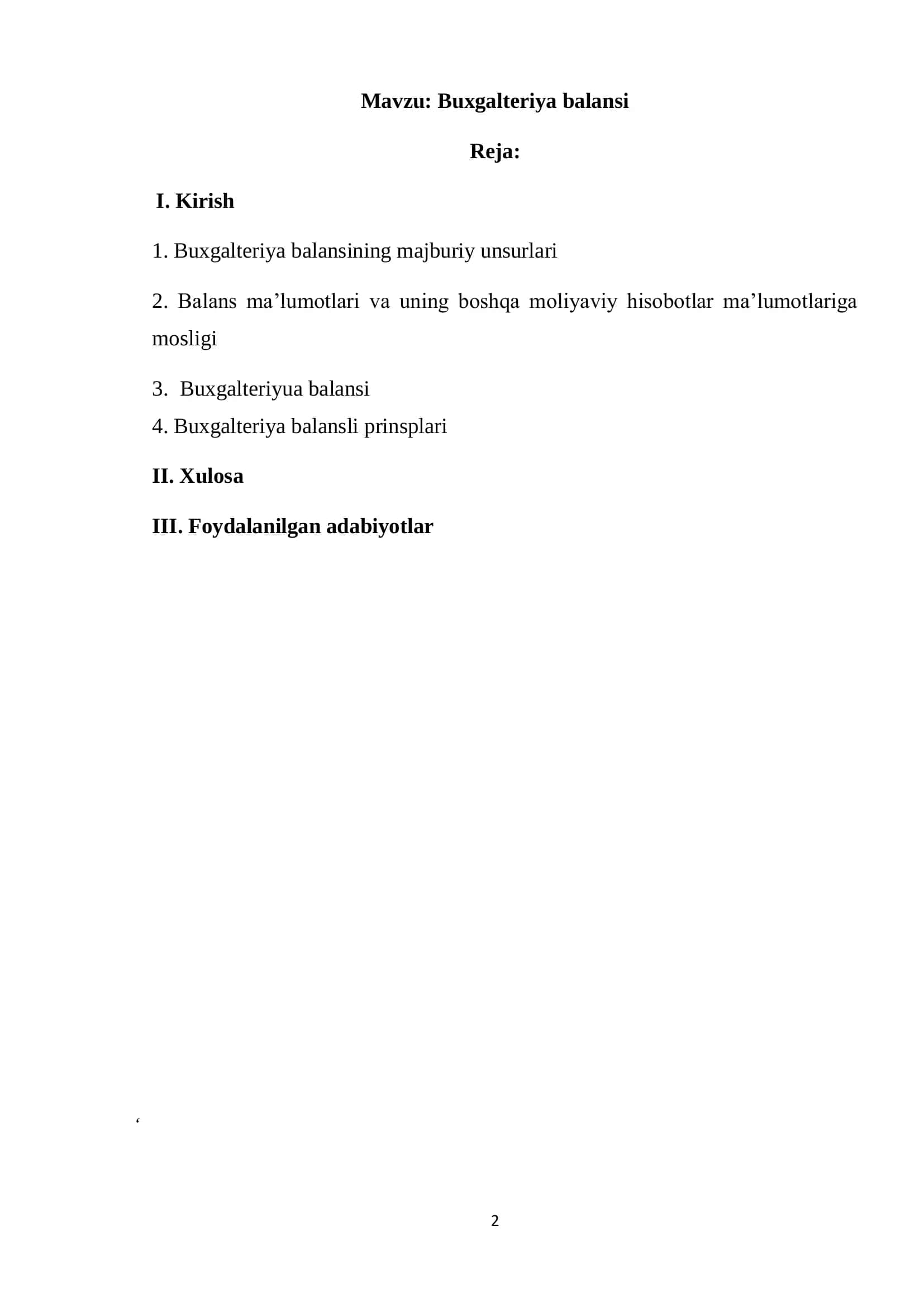 Buxgalteriya balansi 2