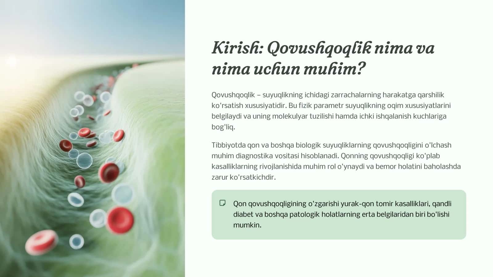Tibbiyotda qon va boshqa biologik suyuqliklarning qovushqoqligini o'lchash 2