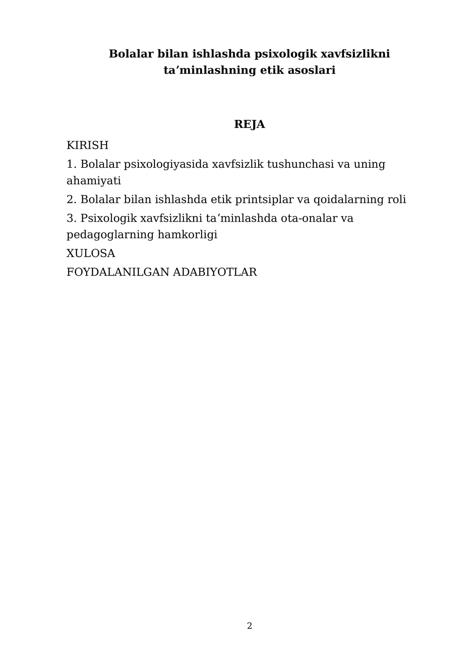 Bolalar bilan ishlashda psixologik xavfsizlikni taʼminlashning etik asoslari 2