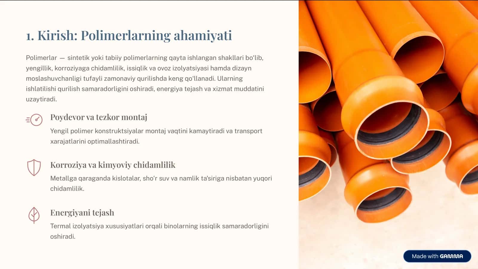Polimer materiallarning qurilish sohasidagi roli 2