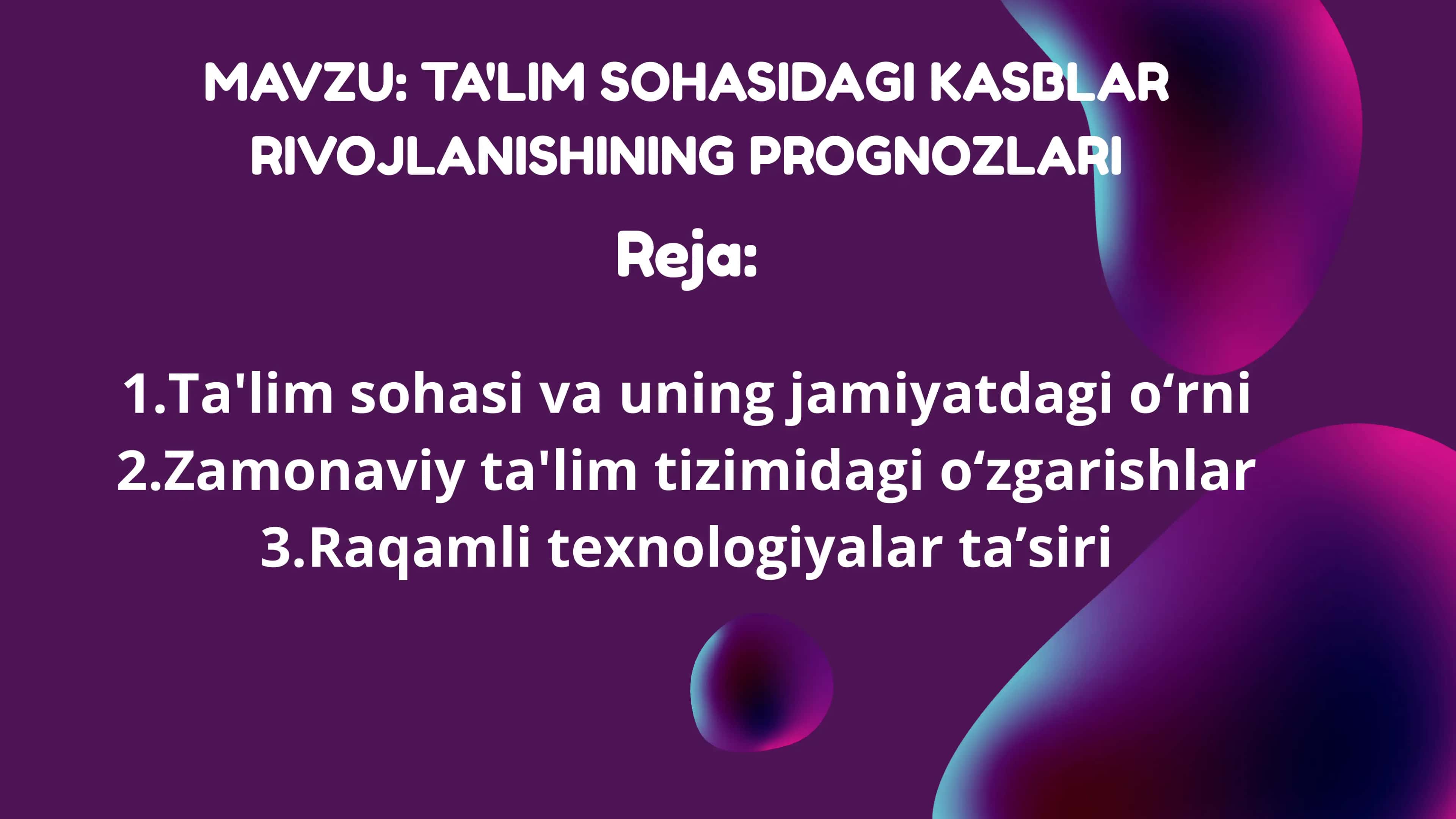 MUTAXASSISLIKKA KIRISH 2