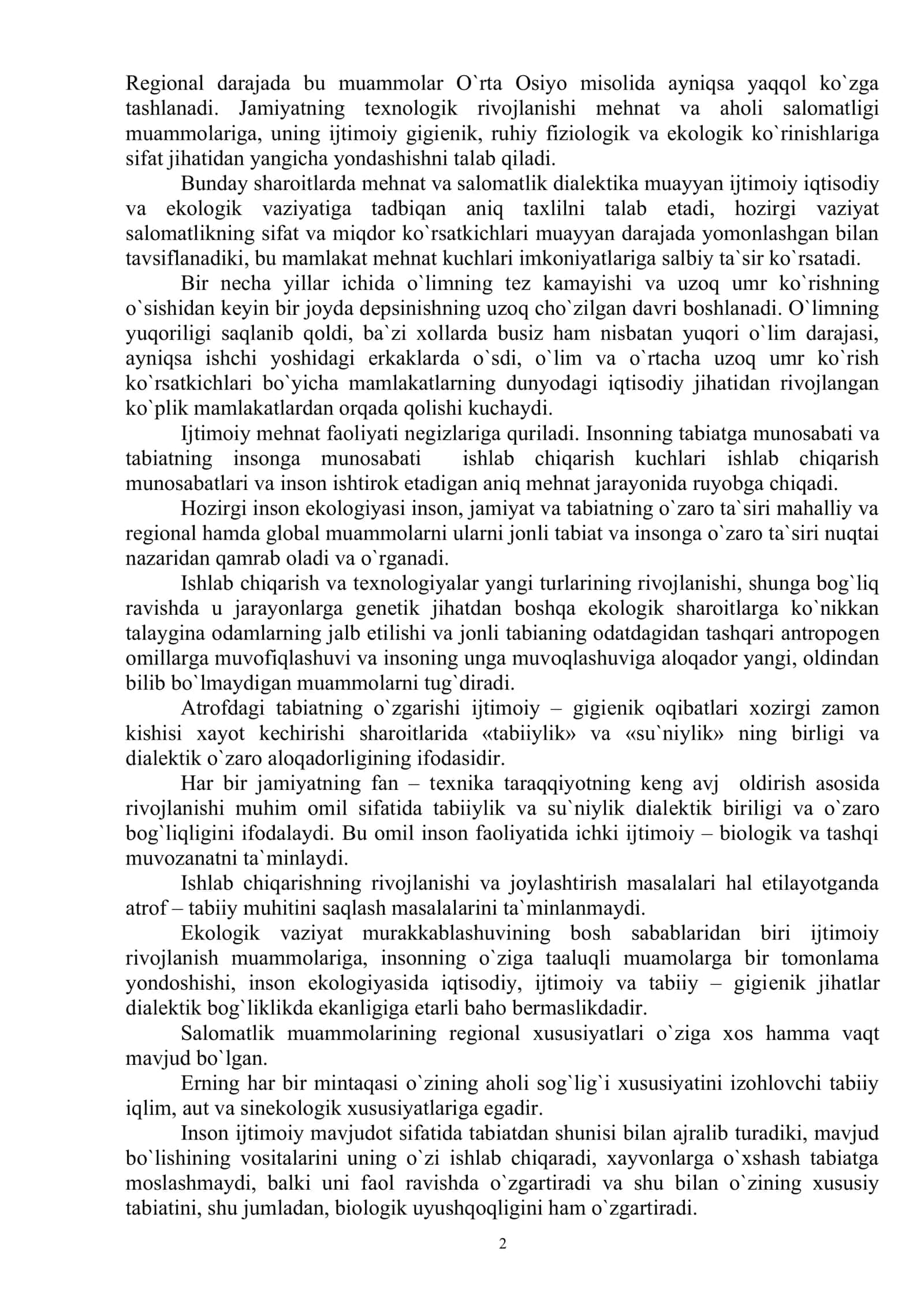 MARKAZIY OSIYONING GЕOGRAFIK JOYLANISHI. IQLIM VA TUPROQ SHAROITLARI. TIRIK ORGANIZMLARNING USHBU SHAROITLARGA MOSLANISHI 2