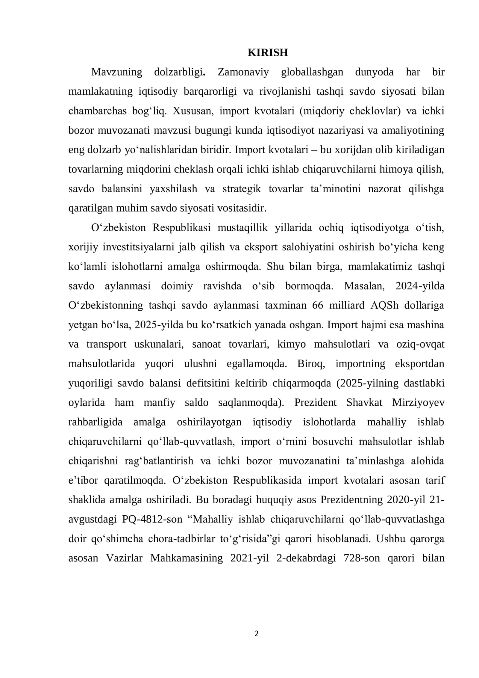 IMPORT KVOTALARINING NAZARIY ASOSLARI VA TURLARI 2