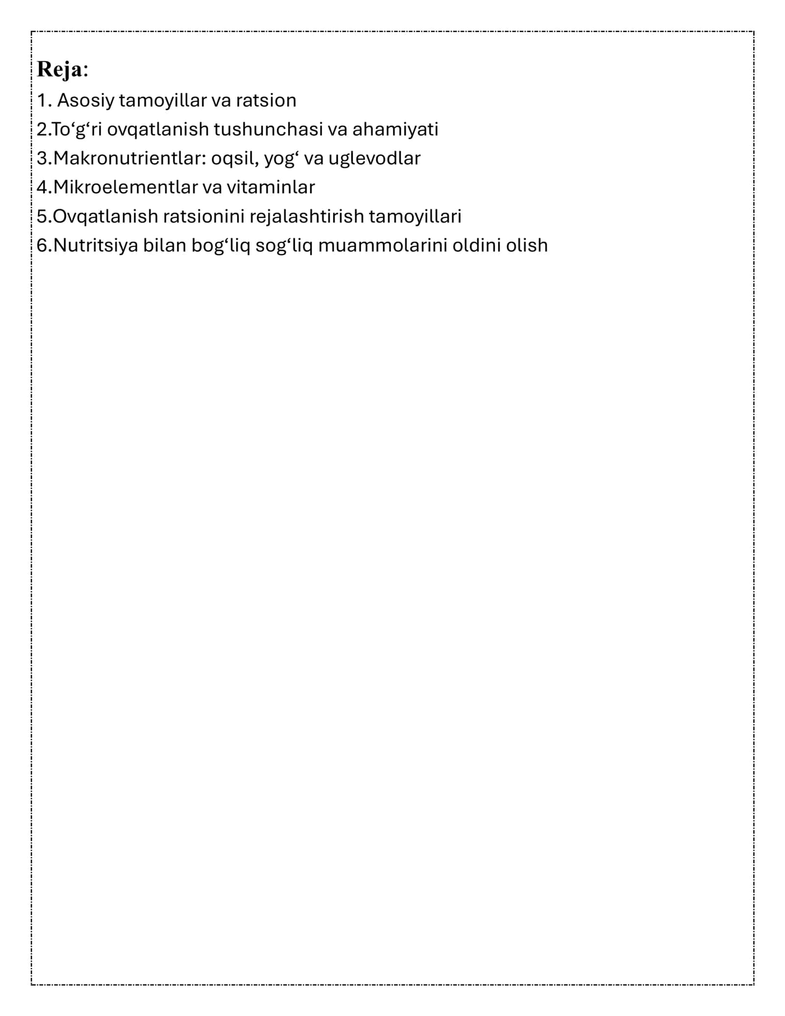 To'g'ri ovqatlanish ratsionining asosiy tamoyillari:Sog'lom turmush tarzining kaliti. 2