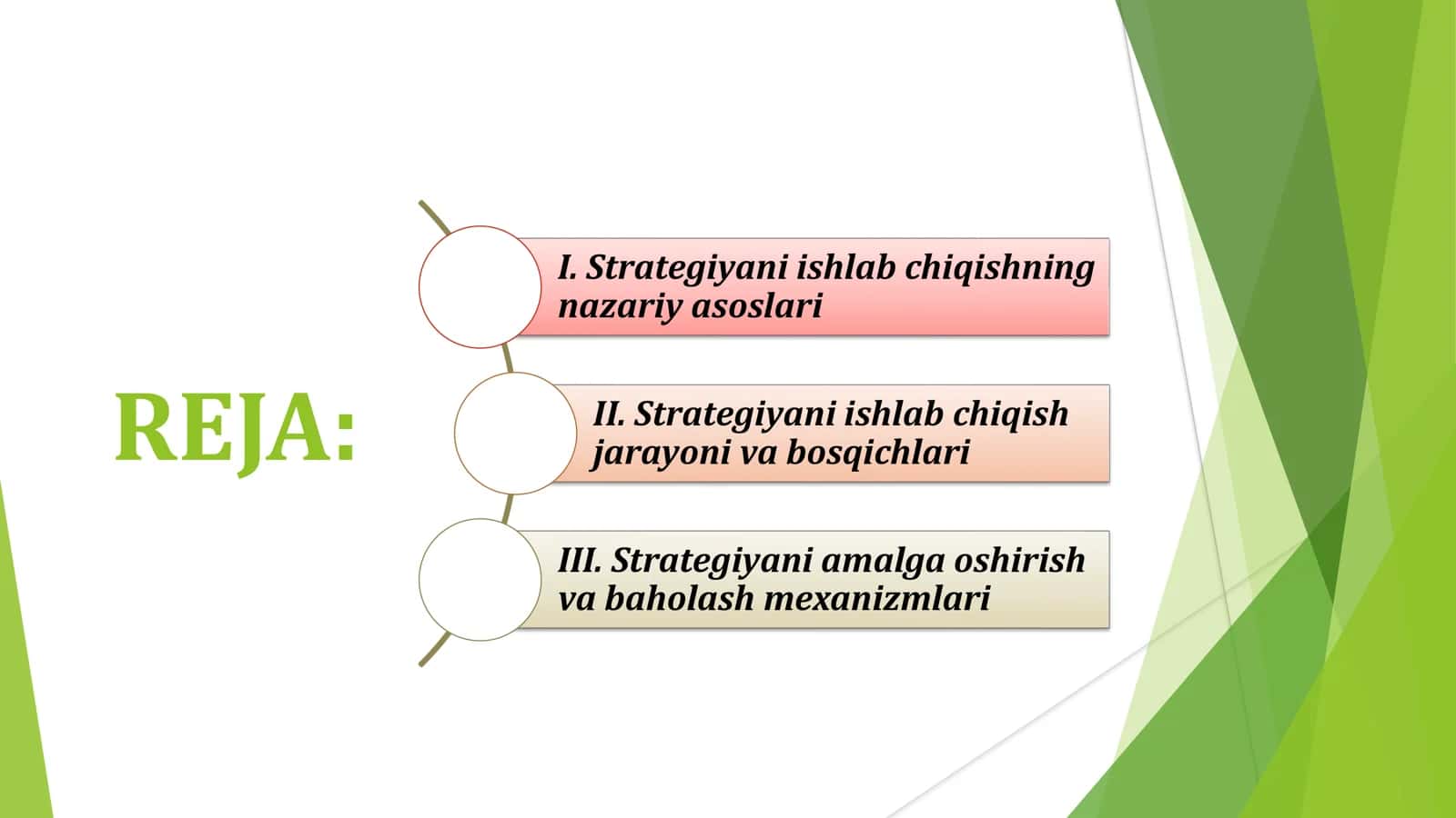 Strategiyani ishlab chiqish va amalga oshirish 2