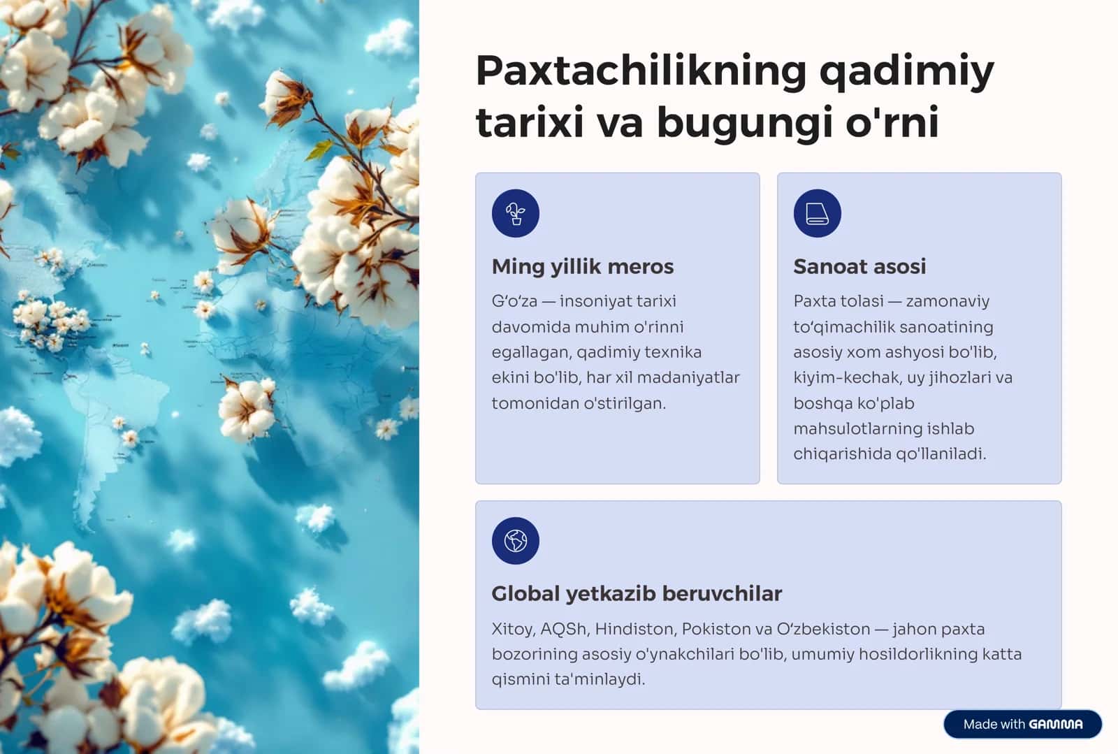 Paxta tolasi sifatini oshirish: Yuqori sifatli boshlang'ich manbalar yaratishning ahamiyati 2