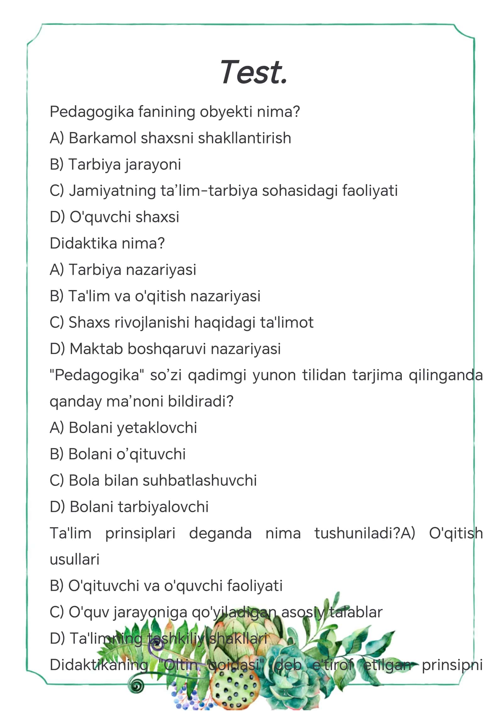 BOTANIKA FANIDAN TAYYORLAGAN MUSTAQIL ISHI 2