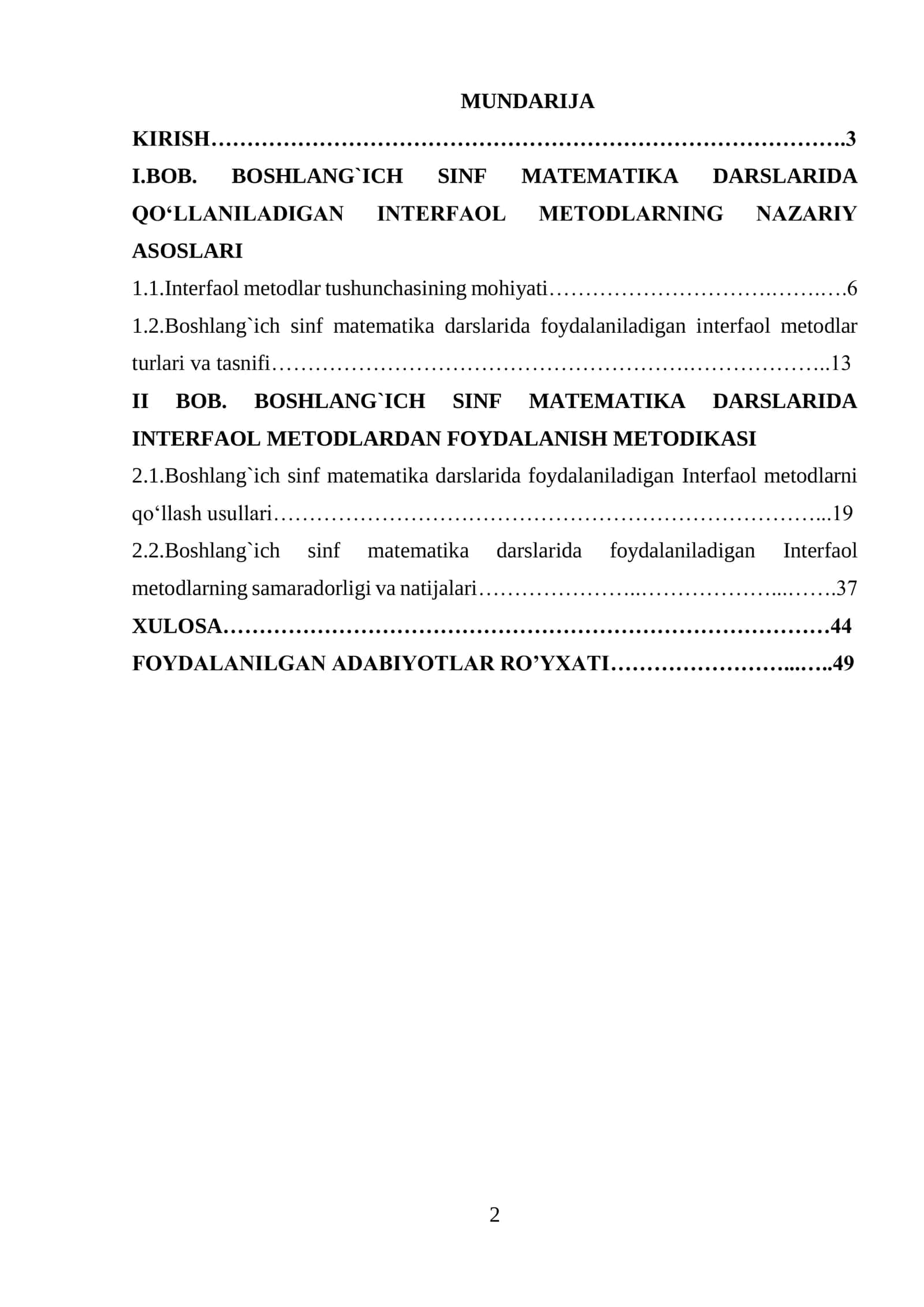 Boshlangʻich sinfda matematika oʻqitishda inter faol metodlardan foydalanish 2