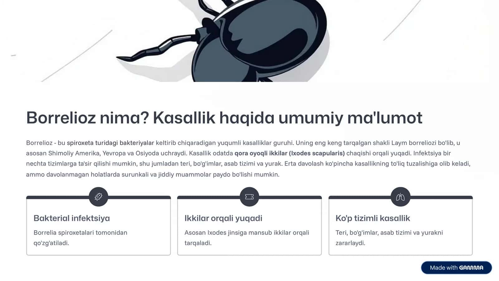 Borrelioz: Etiologiyasi, Patogenezi, Diagnostikasi va Davolash 2