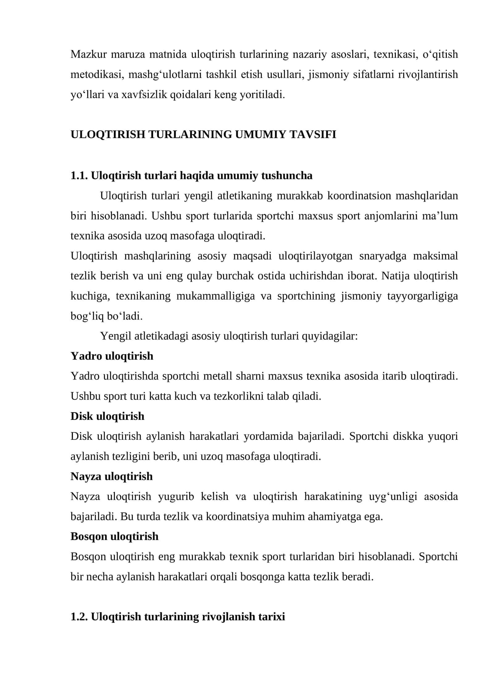 ULOQTIRISH TURLARI TEXNIKASINI O‘RGATISH METODIKASI 2