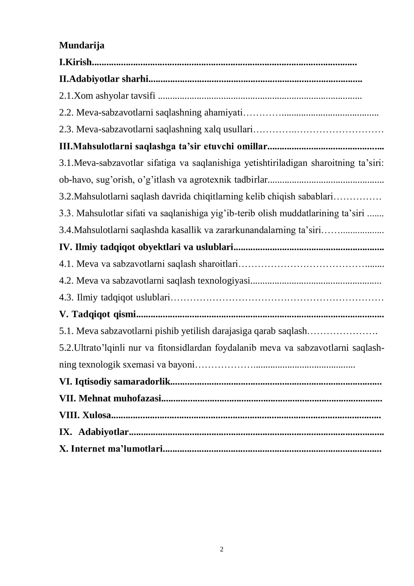 Meva va sabzavotlarni saqlash texnologiyasini takomillashtirish 2