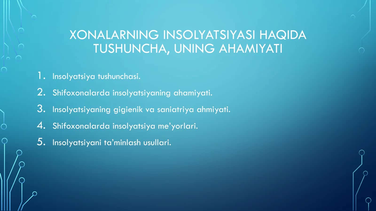 xonalarning insolyatsiyasi 2
