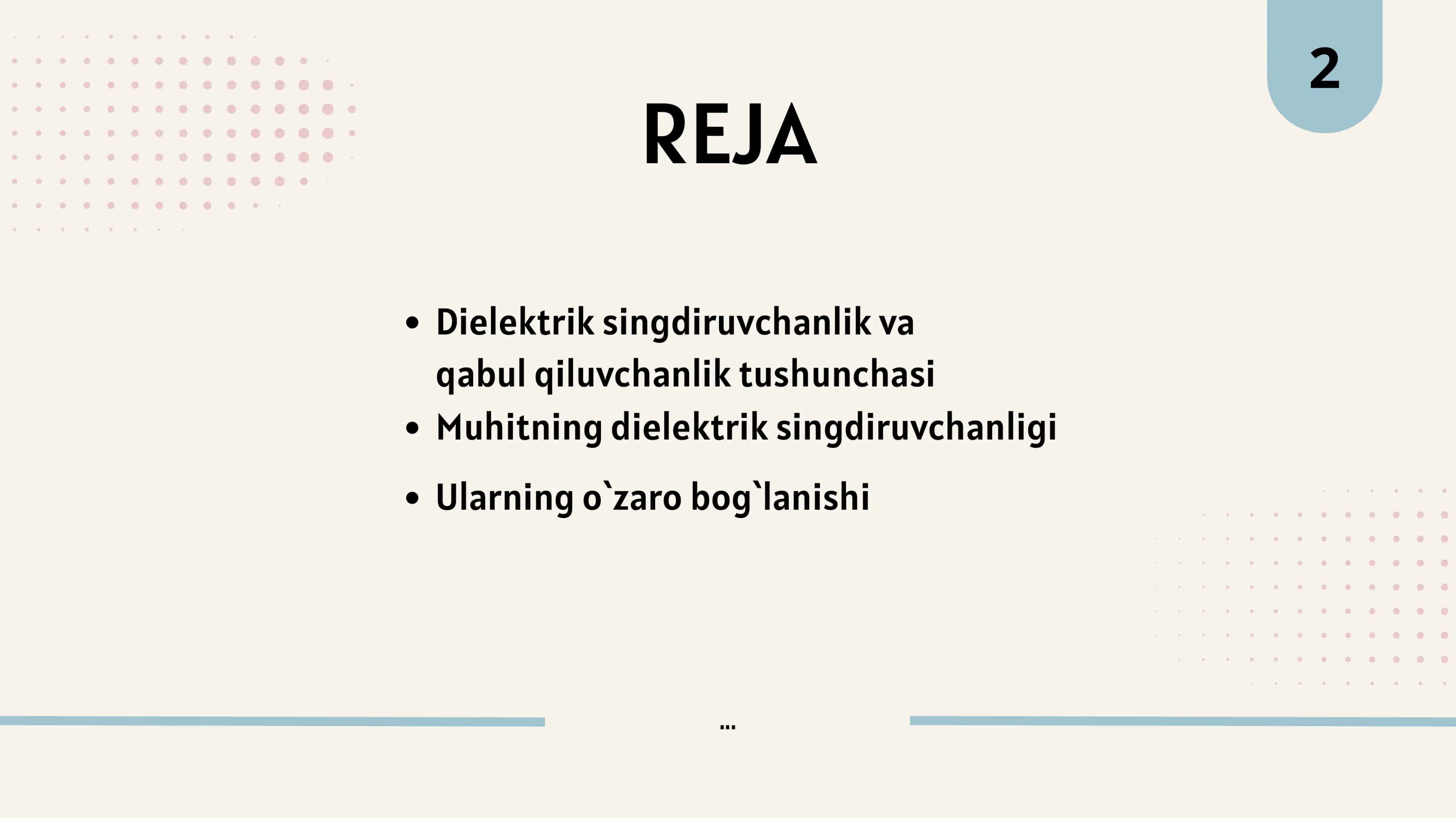 Dielektrik singdiruvchanlik va qabul qiluvchanlik 2
