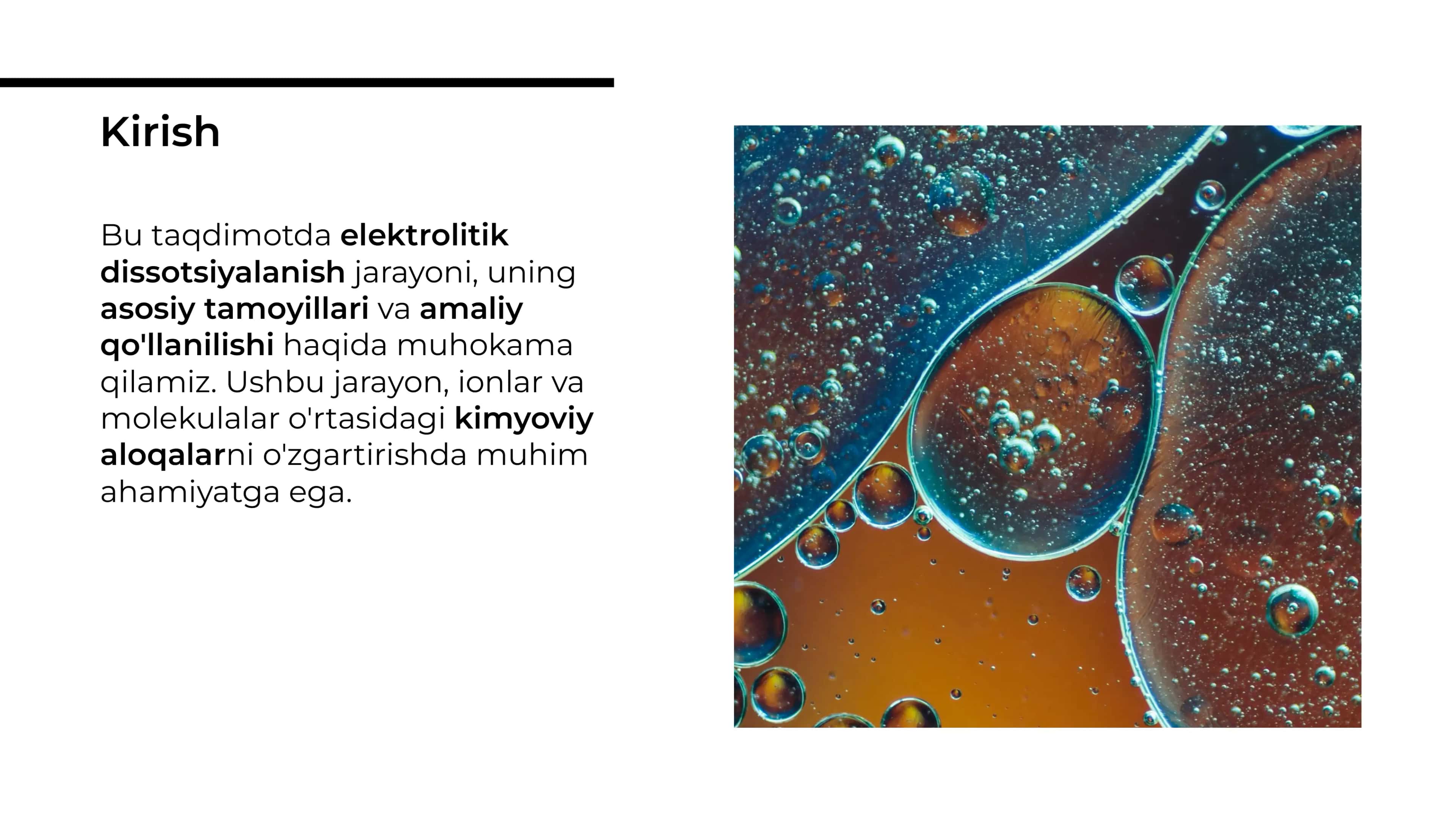 Suvning elektrolitik dissotsiyalanishi 2
