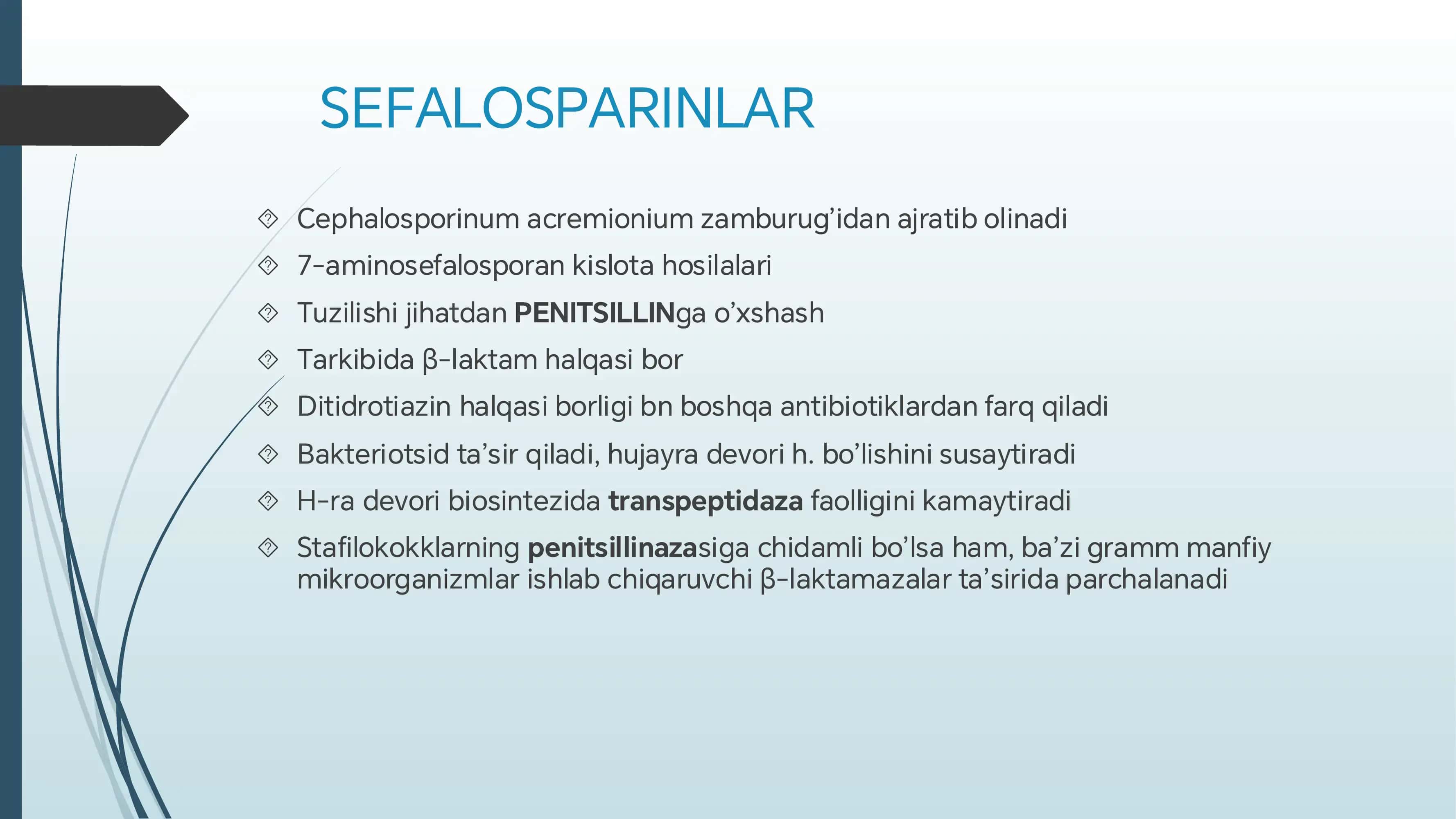 antibiotiklarni sefalosiporinglar guruhi 2