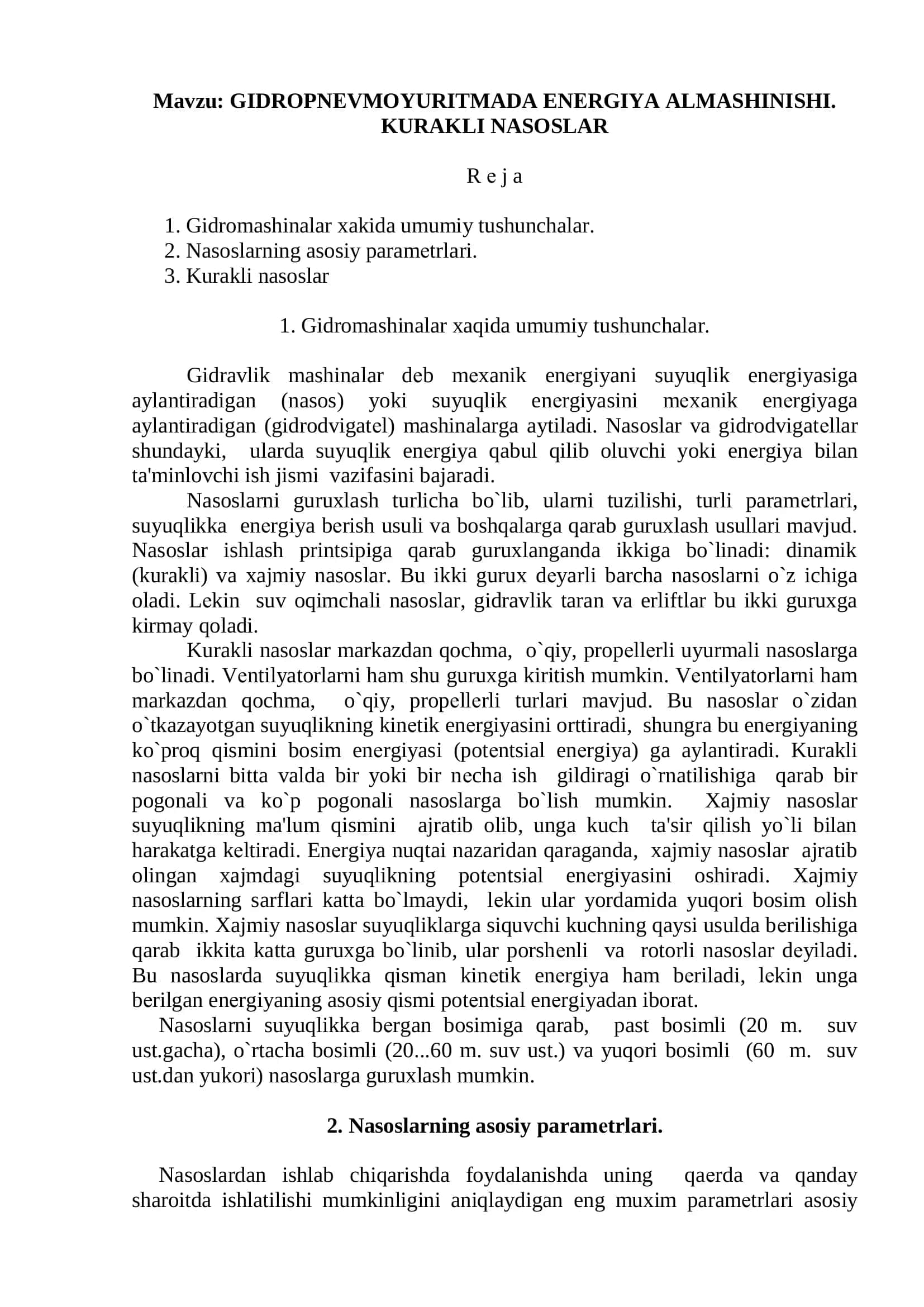 Gidropnevmoyuritmalar kafedrasi 2