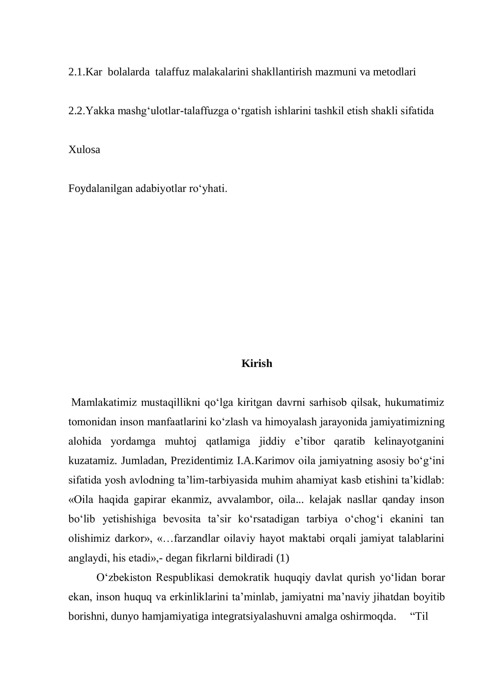 Kar bolalarda talaqquz malakalarini shakllantirish ustida ishlash metodikasi 2