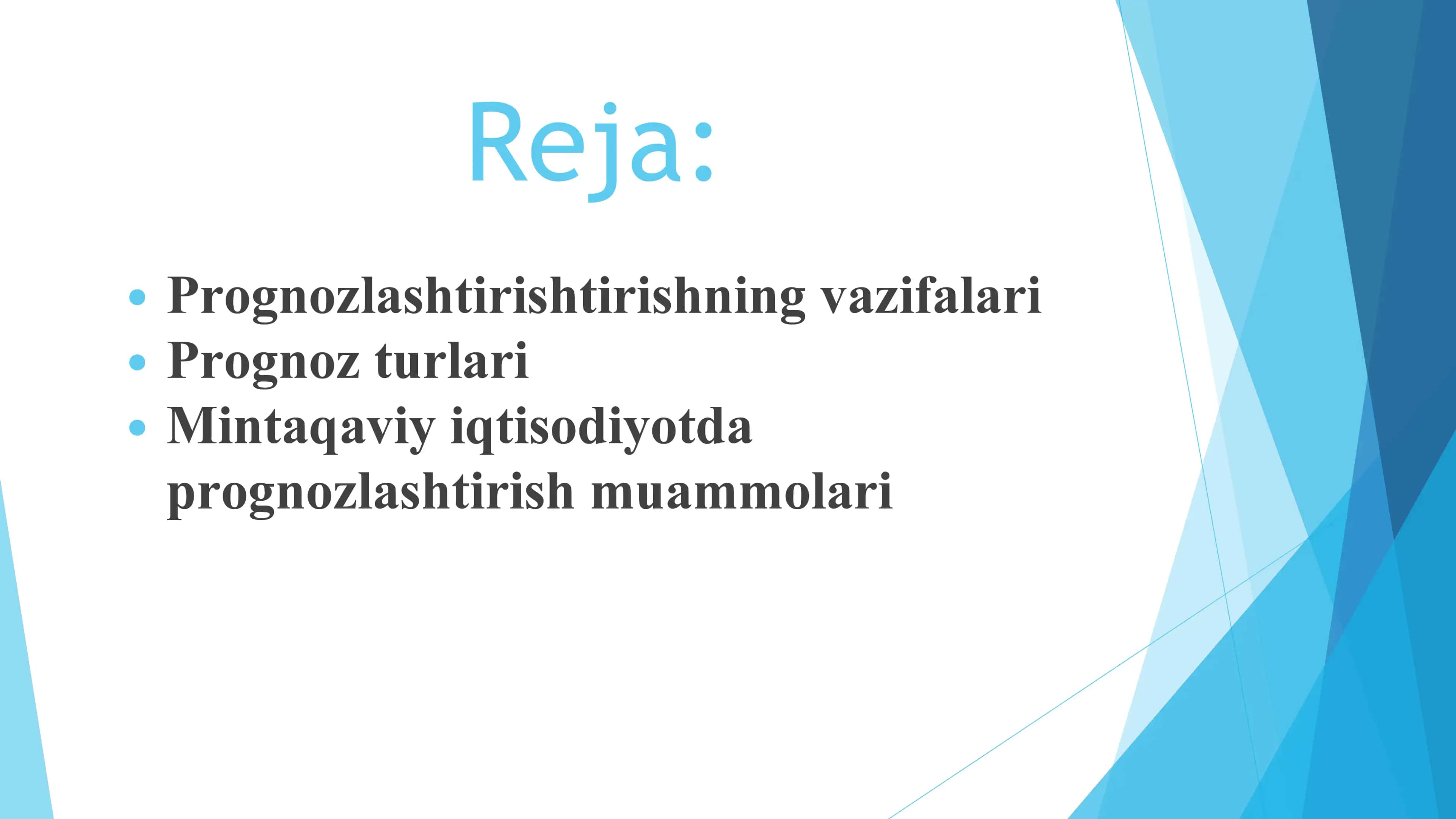mintaqaviy iqtisodiyotda prognozlashtirish muammolari 2
